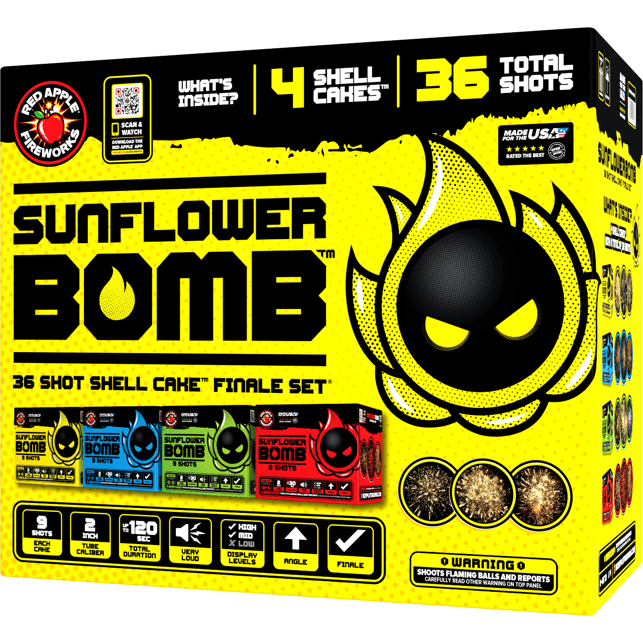 Sunflower Bomb 36 Shots Shell Cake