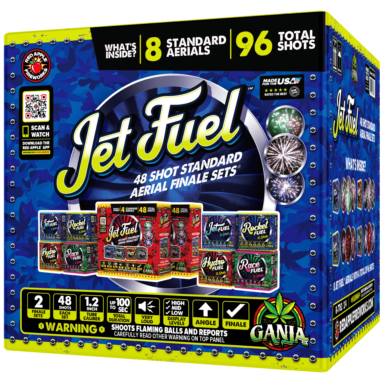 Get Blown Away by Jet Fuel 48 Shots | Red Apple Fireworks – Red 