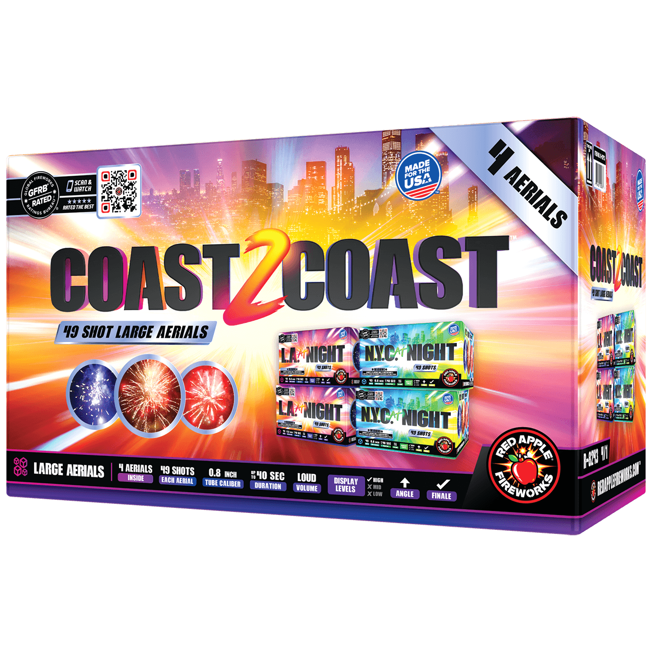 Buy Coast 2 Coast™ 49-Shots Large Aerial Fireworks Online – Red 