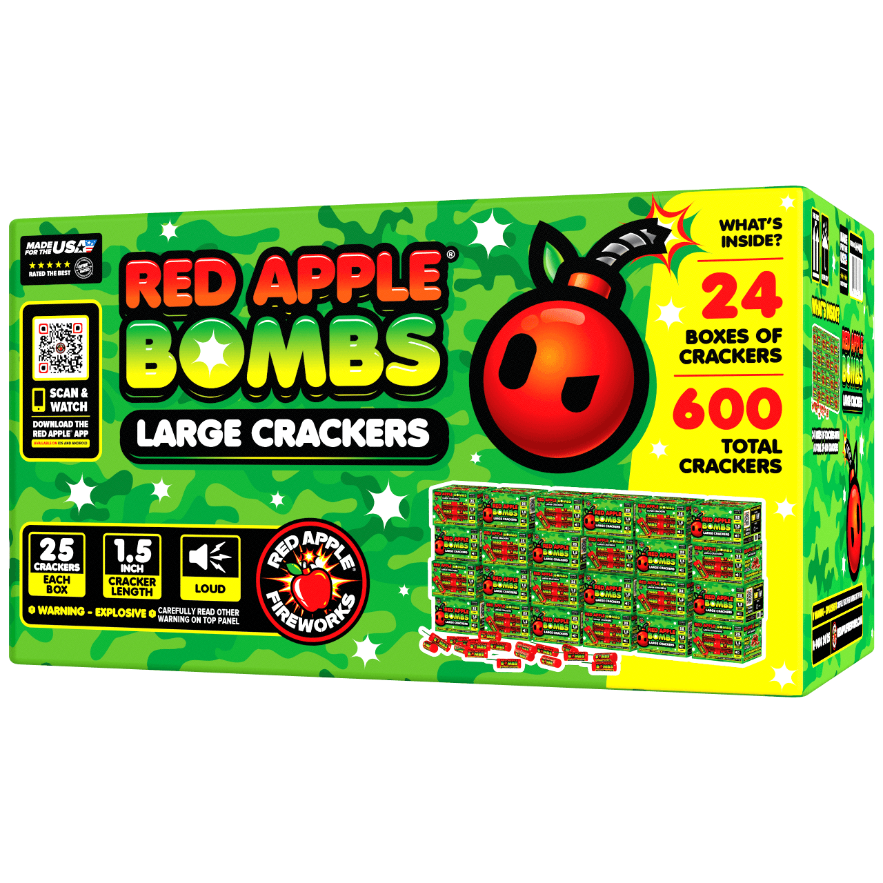 Red Apple Bombs M-1000 Firecrackers in Box