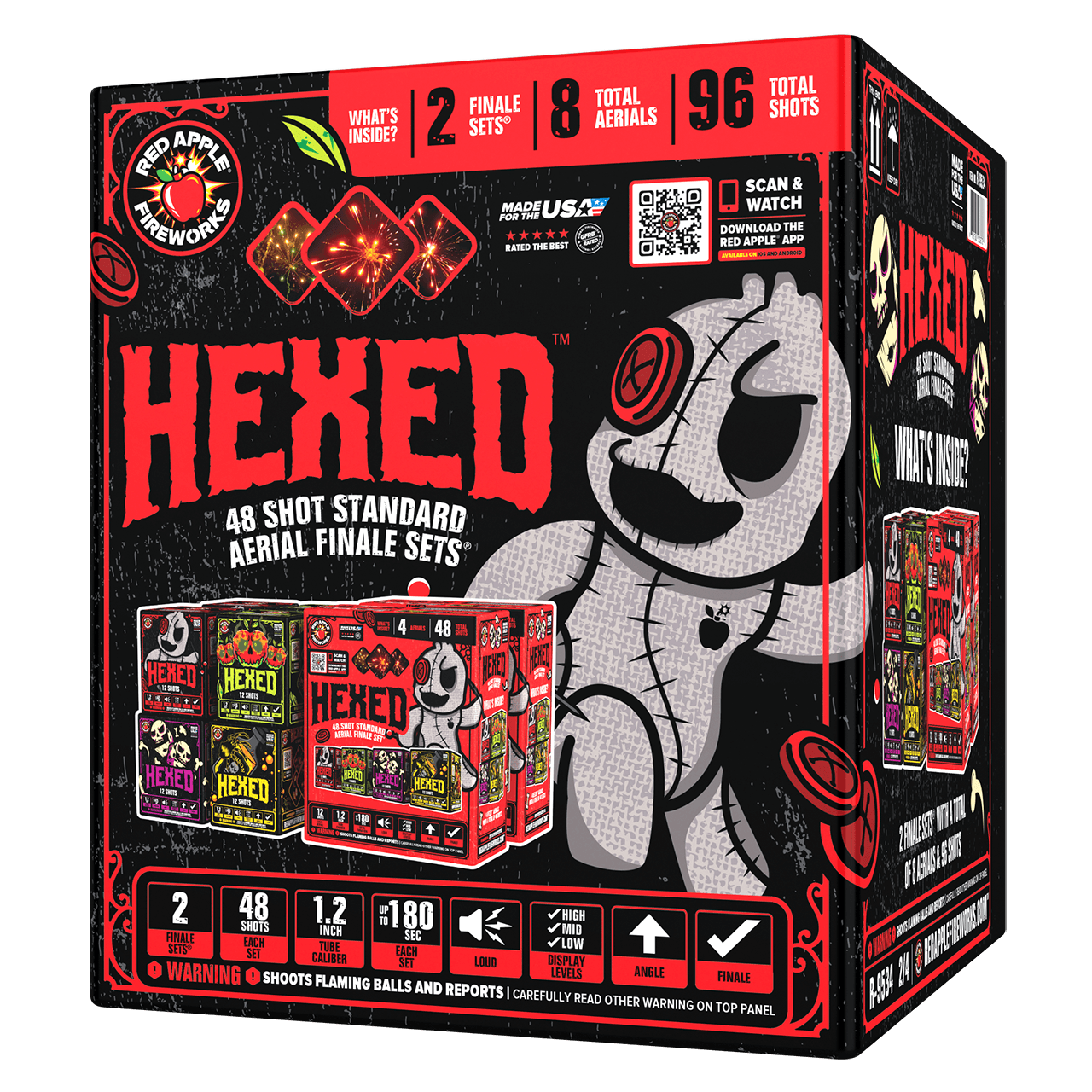 Hexed™ 48 Shot Standard Aerial Finale Sets® – Red Apple® Fireworks