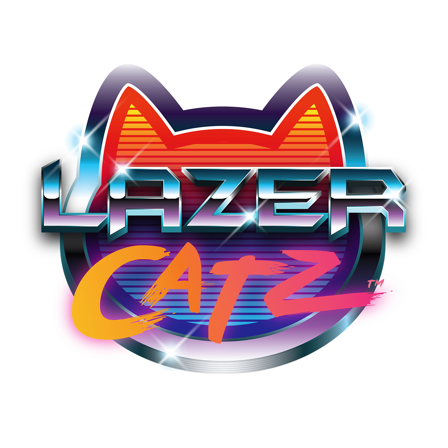 Icon representing the Lazer Catz logo for fun and vibrant branding