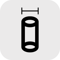 Clear measurement icon showing tube caliber for fireworks specifications