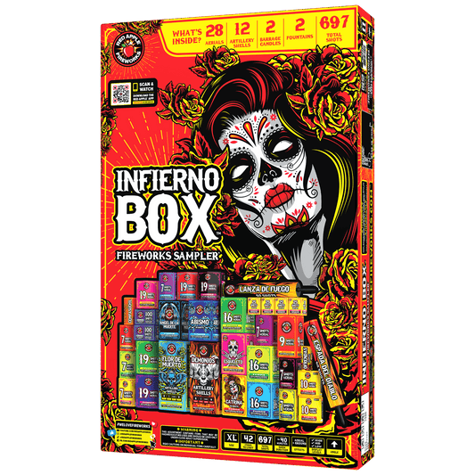 Infierno™ Box 697 Shot Fireworks Sampler®
