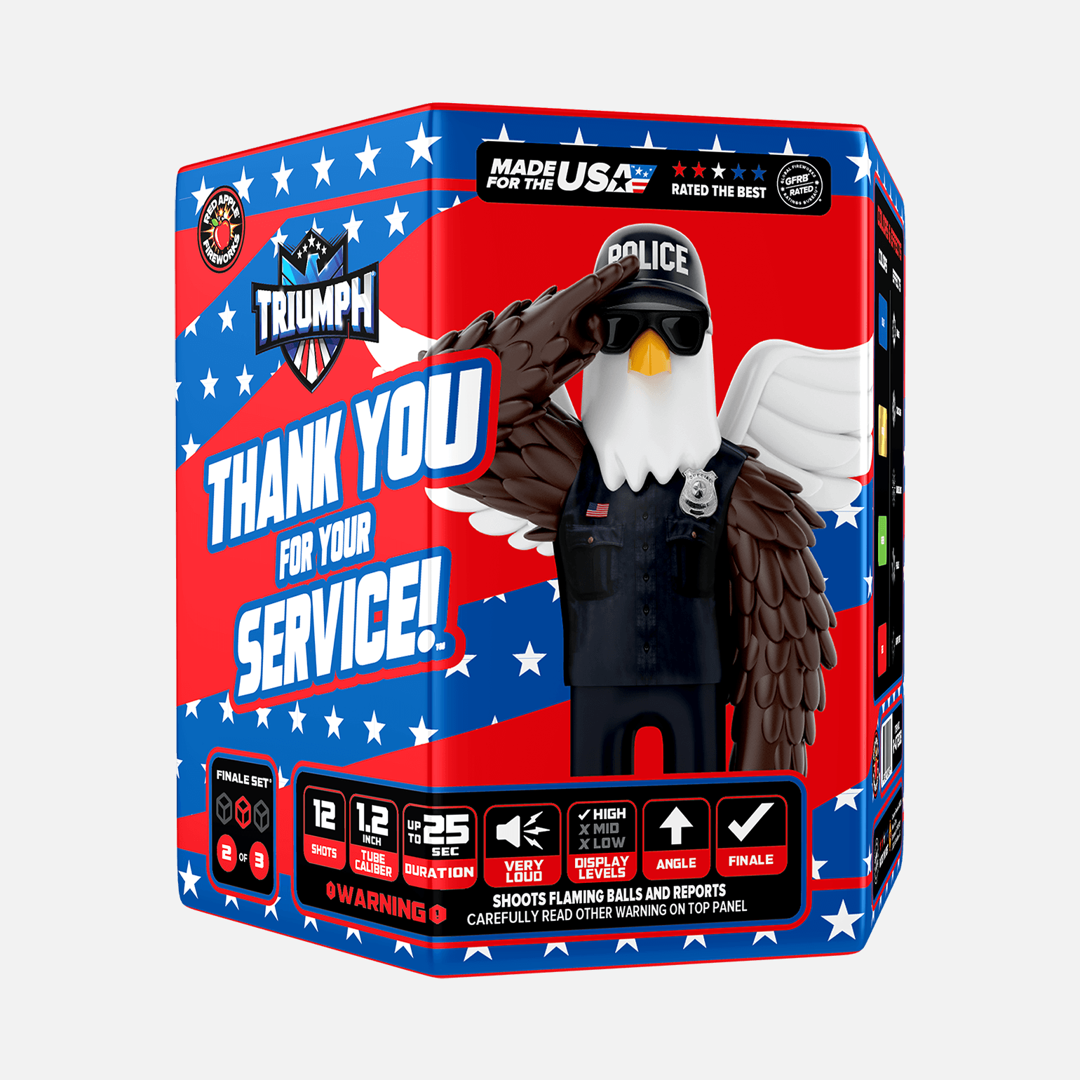 Thank You For Your Service!™ 72-Shots Large Aerial Finale Set® Large Finale Sets® (Up to 1400 Grams)