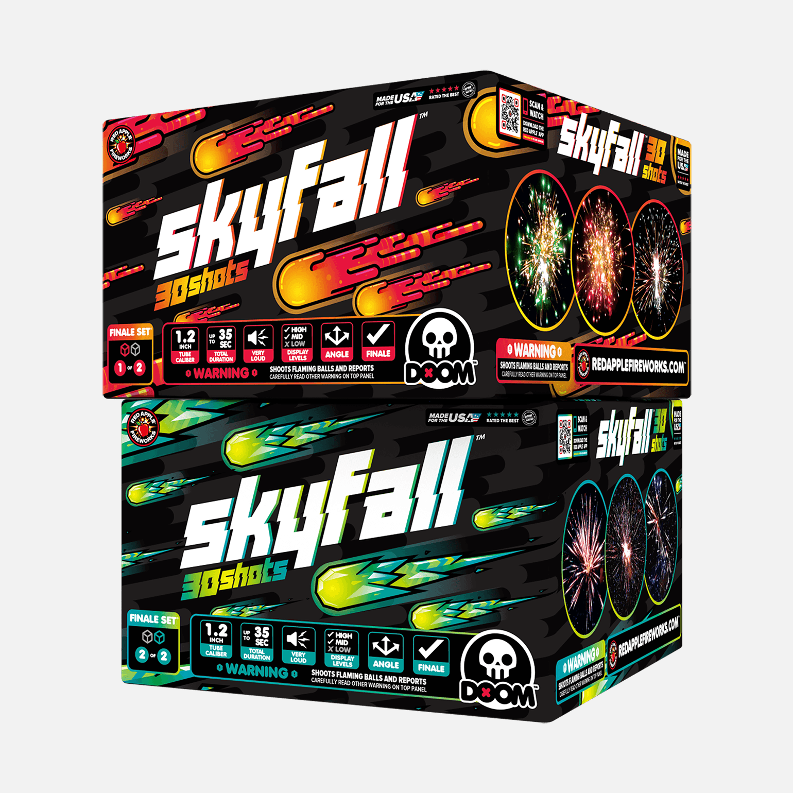 Skyfall™ 60-Shots XL® Aerial Finale Set® XL® Finale Sets® (Up to 2000 Grams)