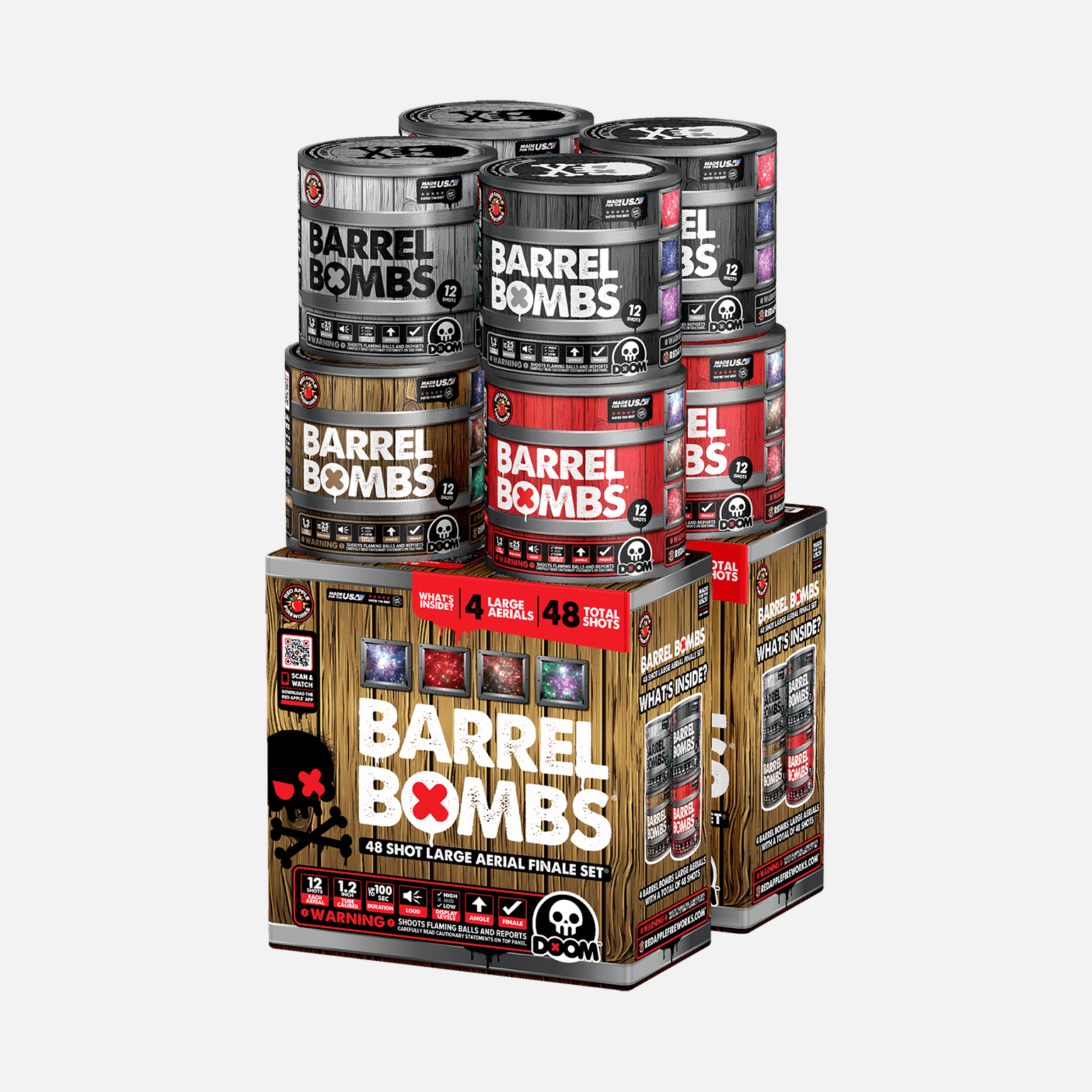 Barrel Bombs® 48-Shots Standard Aerial Finale Set® Standard Finale Sets® (Up to 1200 Grams)