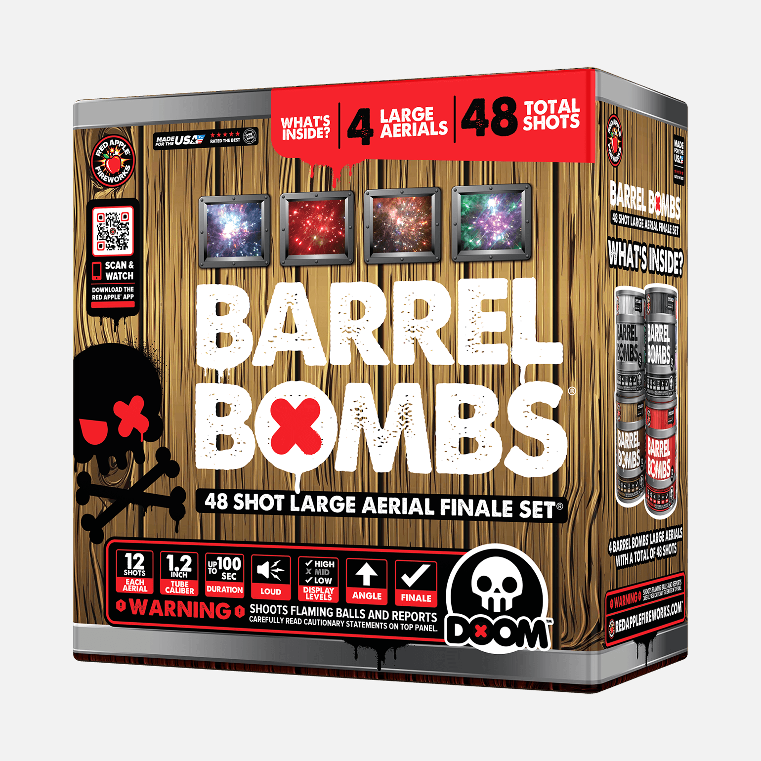 Barrel Bombs® 48-Shots Standard Aerial Finale Set® Standard Finale Sets® (Up to 1200 Grams)