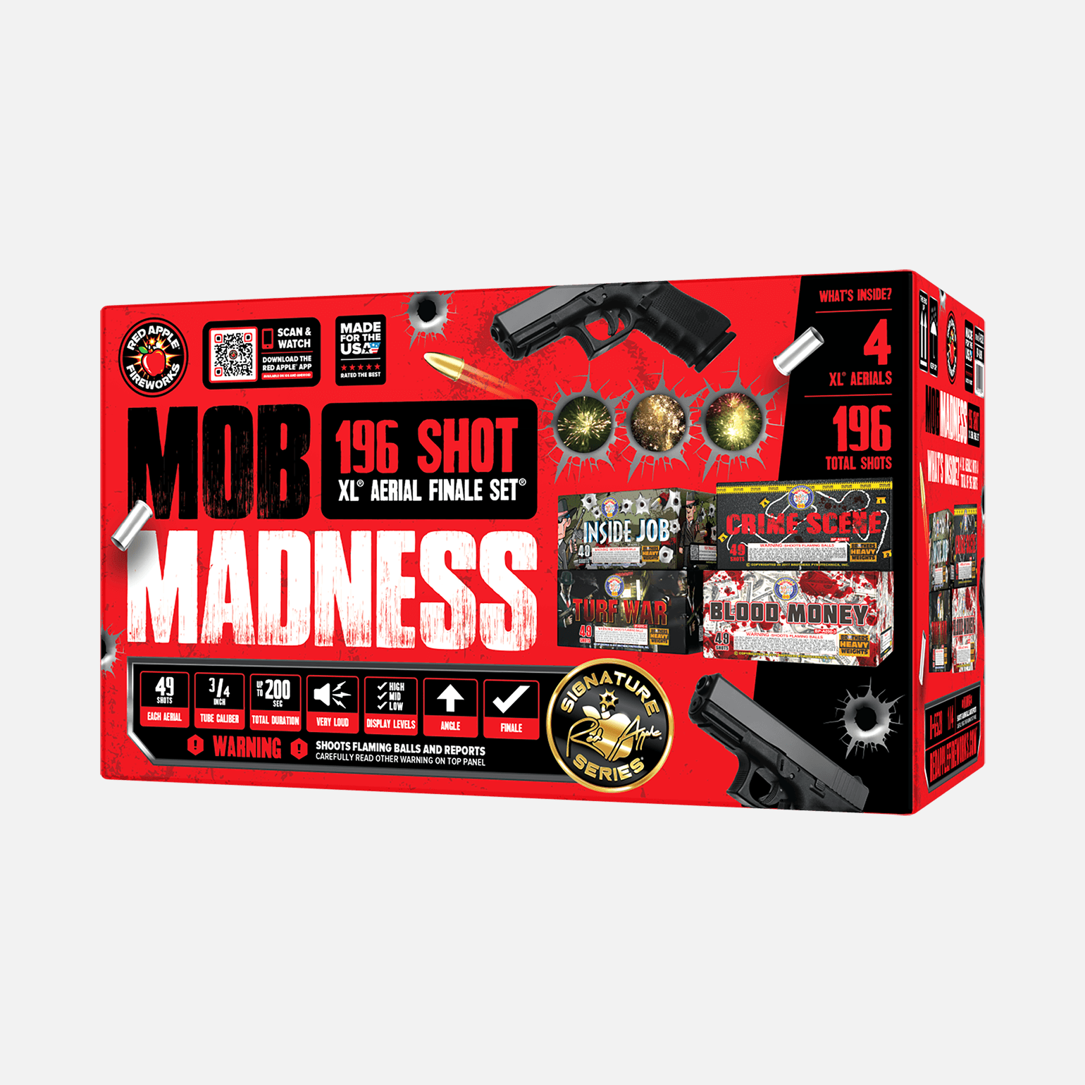 Mob Madness 196 Shots XL® Aerial Finale Set® by Brothers XL® Finale Sets® (Up to 2000 Grams)