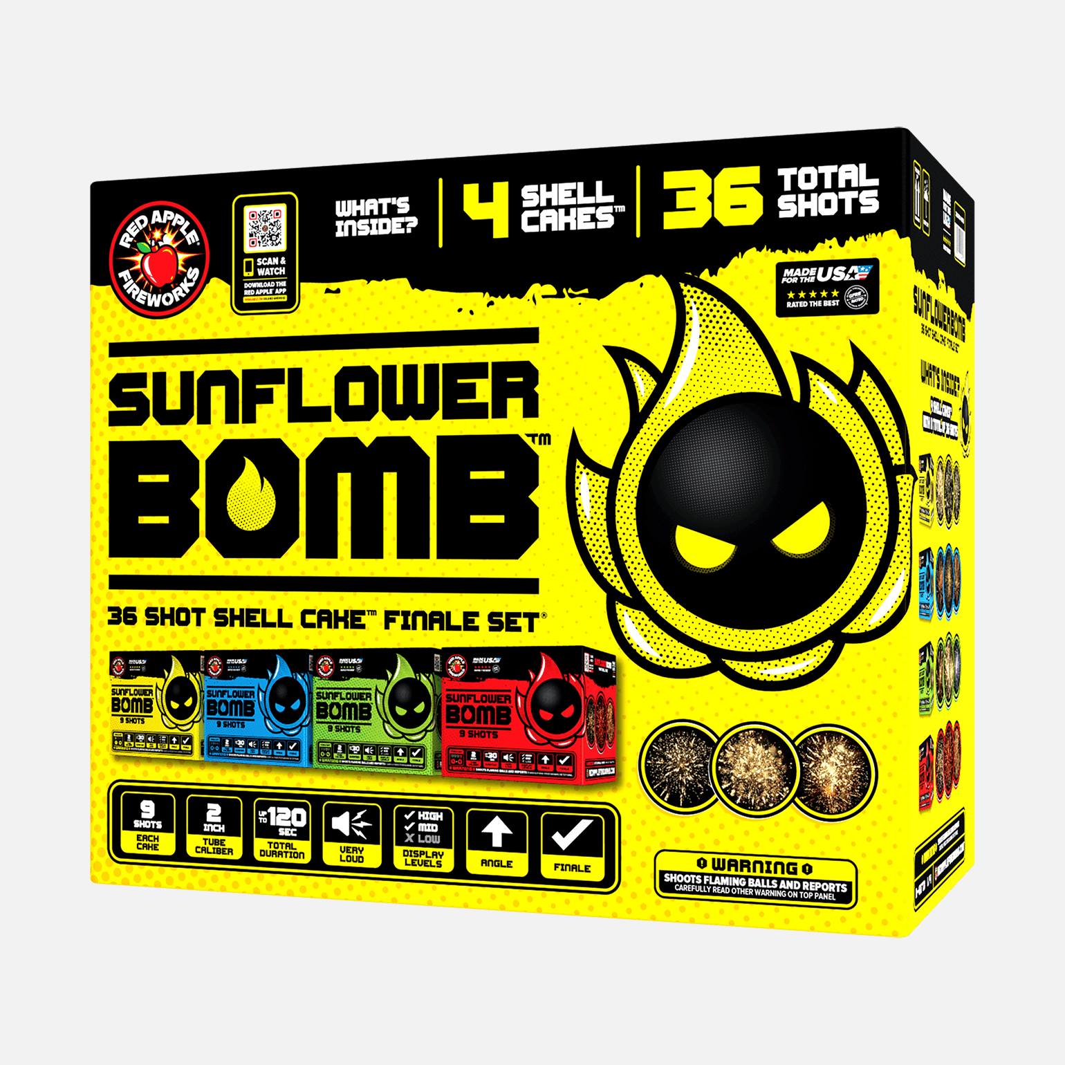 Sunflower Bomb™ 36-Shots Shell Cake Finale Set® Shell Cakes