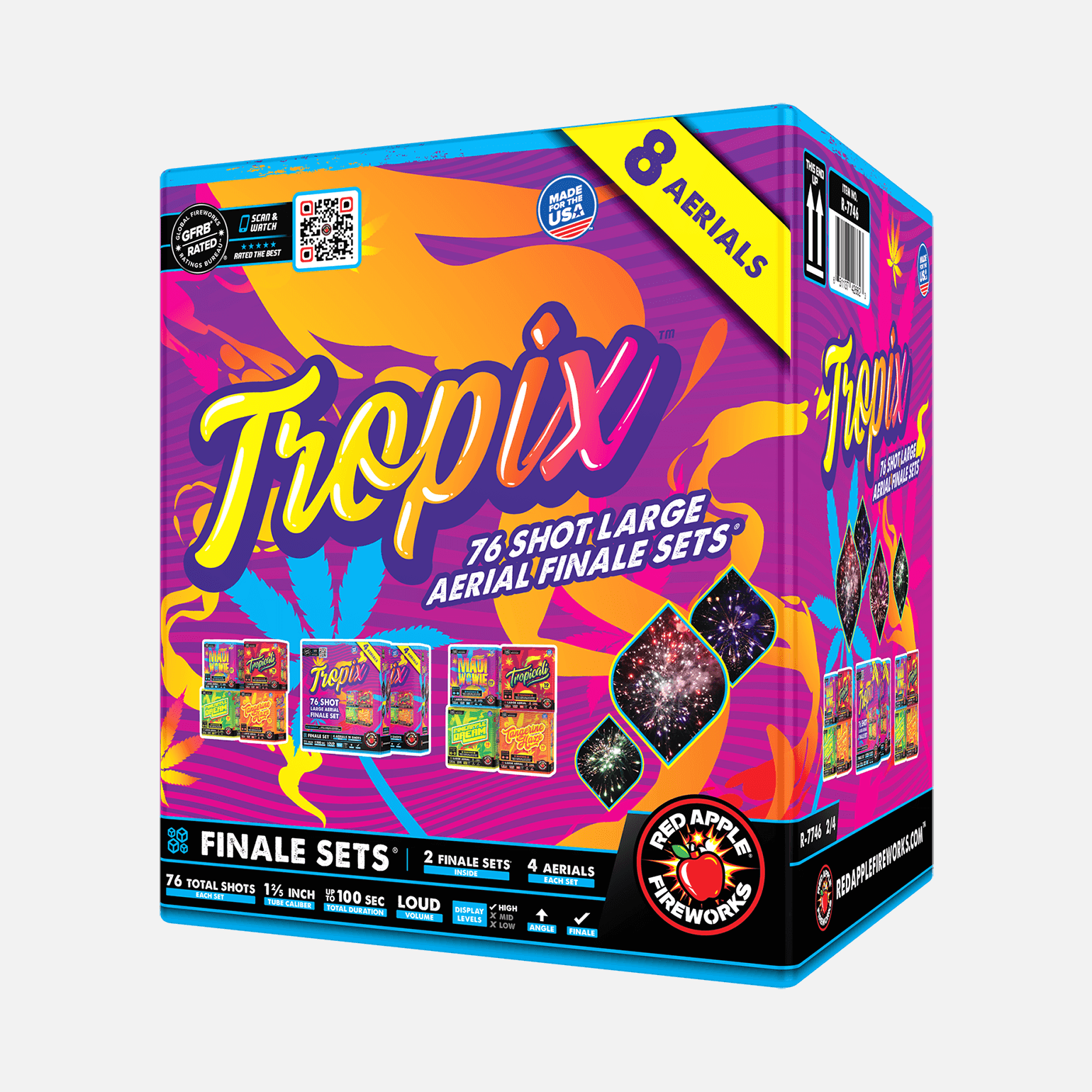 Tropix™ 76-Shots Standard Aerial Finale Set® Standard Finale Sets® (Up to 1200 Grams) Red Apple® Size: Case