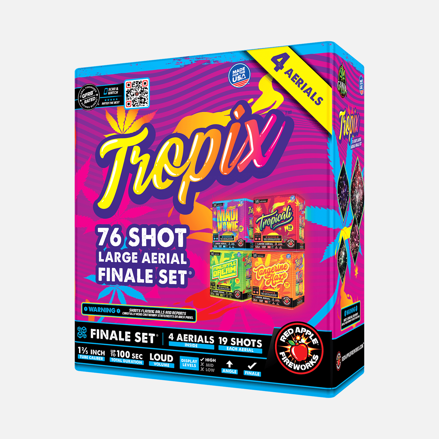 Tropix™ 76-Shots Standard Aerial Finale Set® Standard Finale Sets® (Up to 1200 Grams)