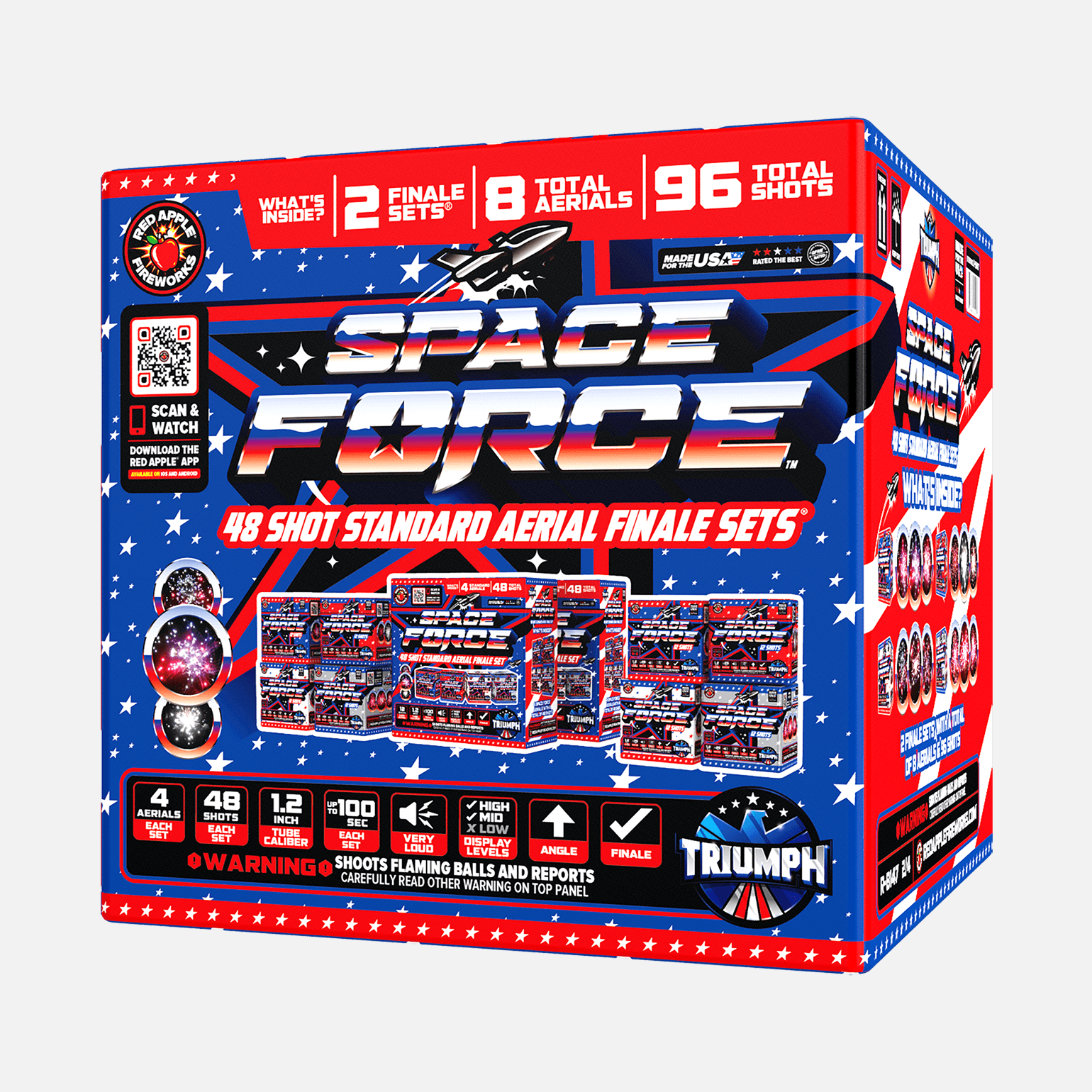 Space Force® 48-Shots Large Aerial Finale Set® Large Finale Sets® (Up to 1400 Grams)