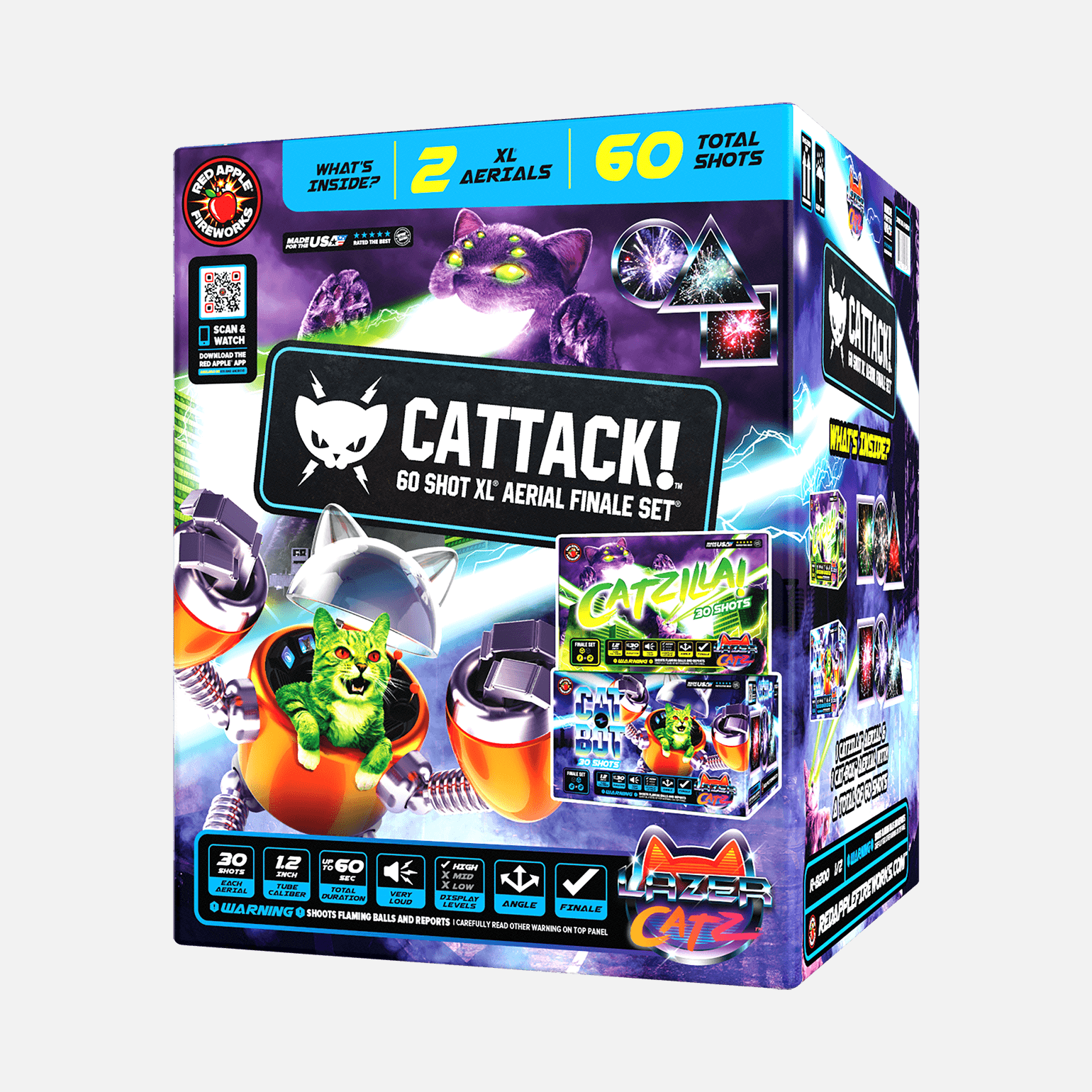 Cattack!™ 60 Shots XL® Aerial Finale Set®