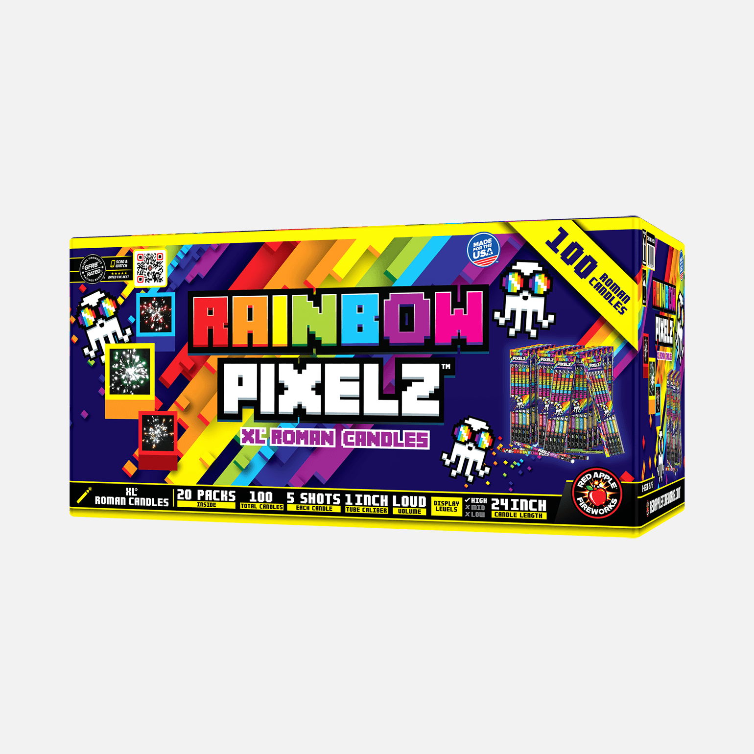 Rainbow Pixelz™ 5-Shots XL® Roman Candles XL® Roman Candles