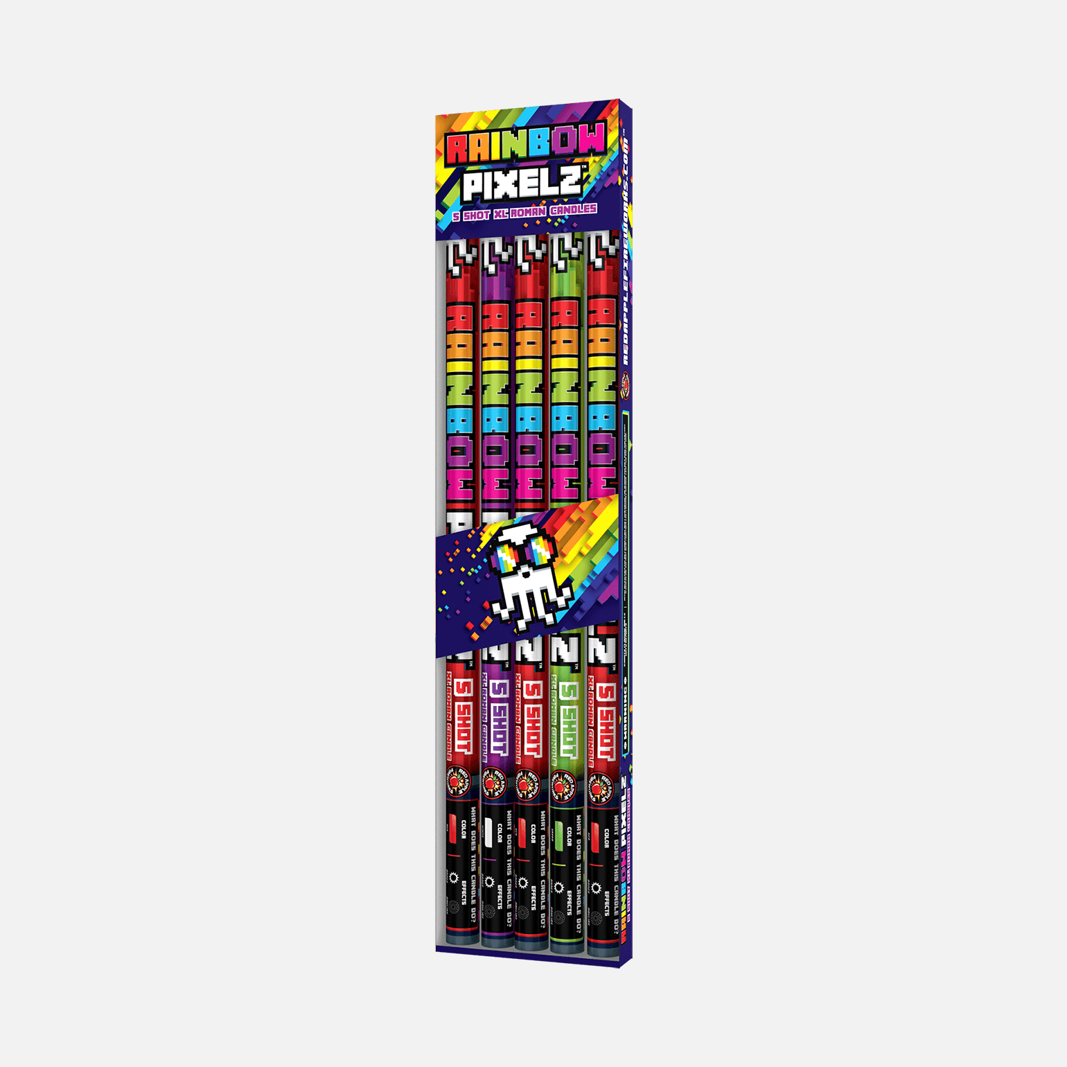 Rainbow Pixelz™ 5-Shots XL® Roman Candles XL® Roman Candles