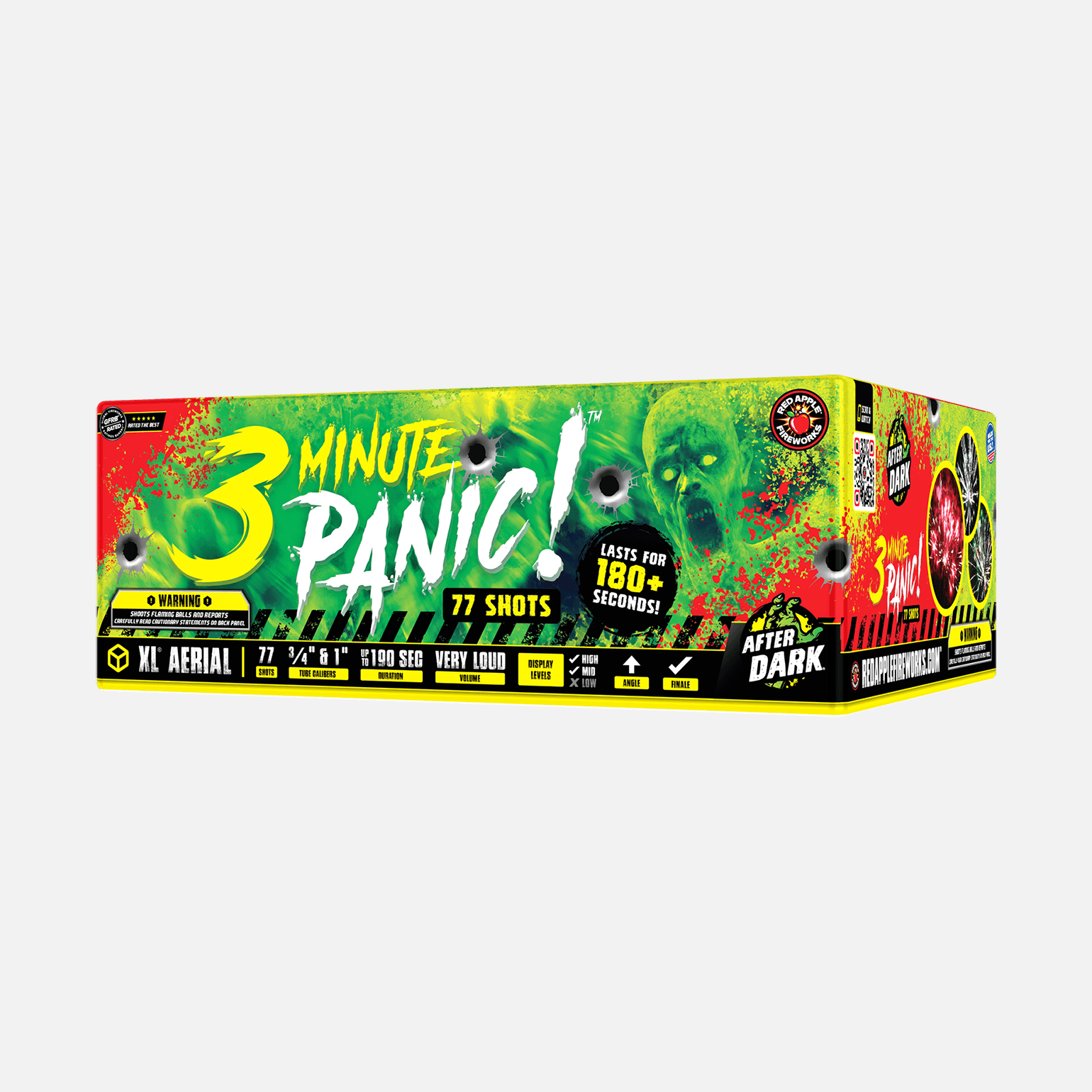 3 Minute Panic™ 77-Shots XL® Aerials XL® Aerial Cakes (Up to 500 Grams)