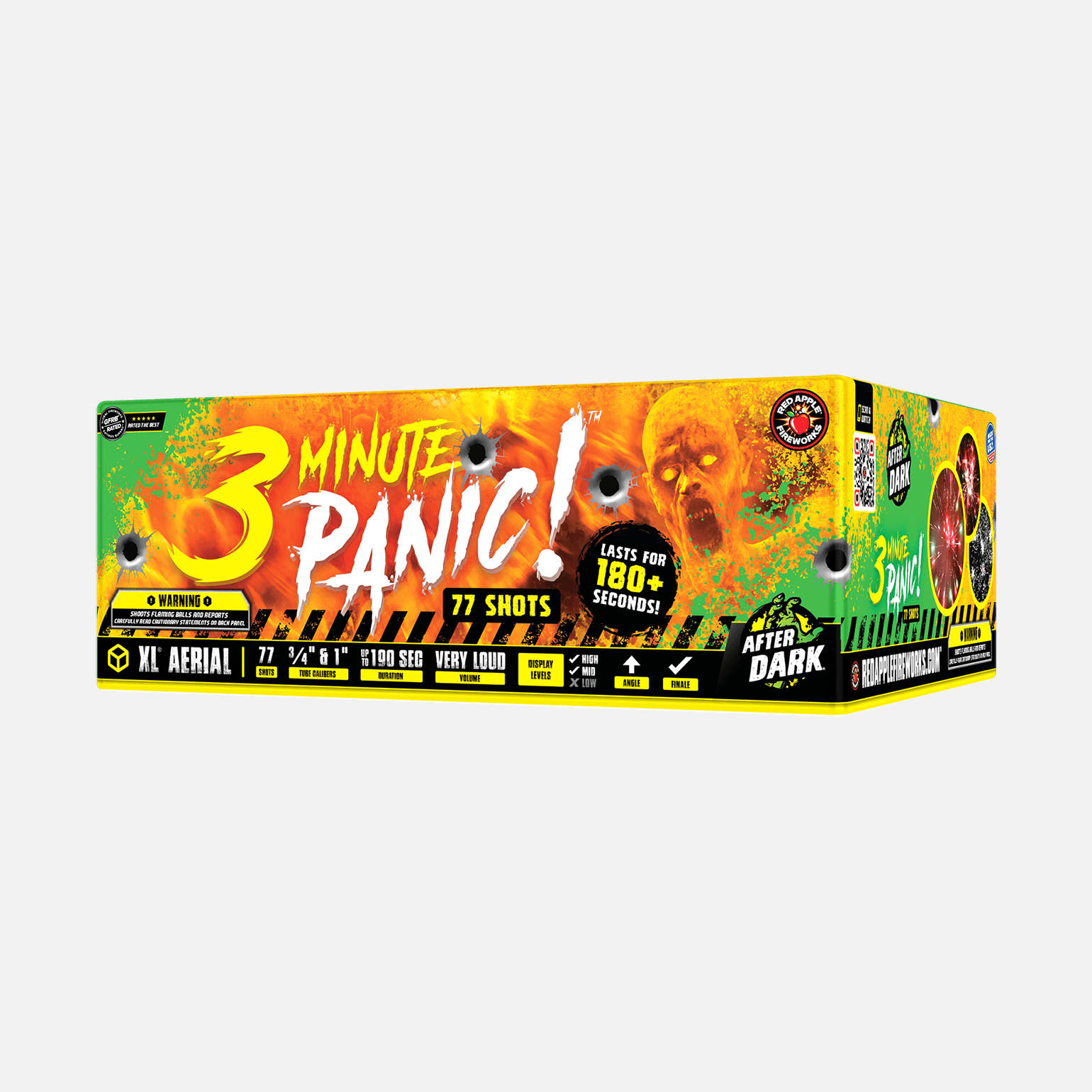 3 Minute Panic™ 77-Shots XL® Aerials XL® Aerial Cakes (Up to 500 Grams)