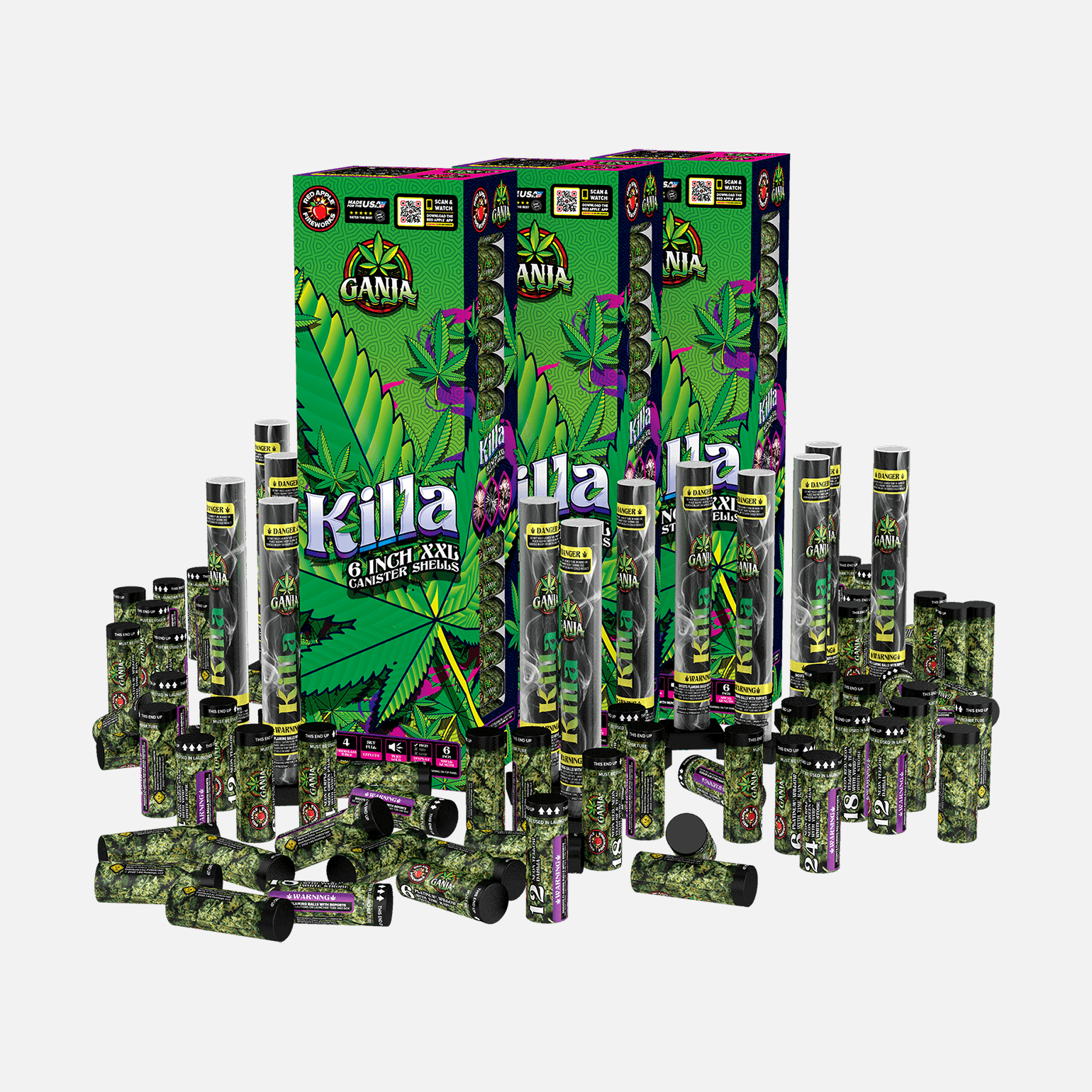 Ganja® Killa 24 Shot 6-Inch XXL™ Canister Shells Canister Shell Kits