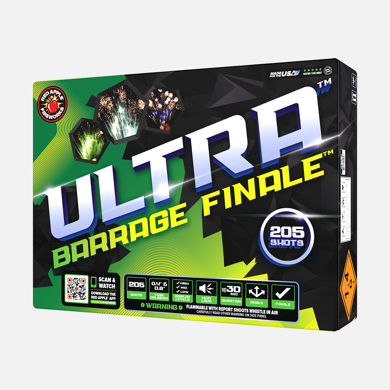 Ultra® 205-Shots Barrage Finale™ Barrage Cakes (Up to 500 Grams)