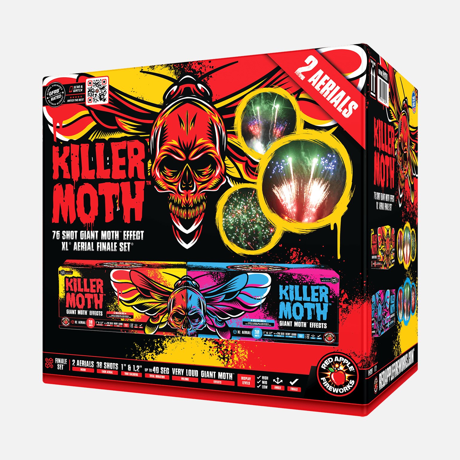 Killer Moth™ 76-Shots XL® Aerial Finale Set® XL® Finale Sets® (Up to 2000 Grams)