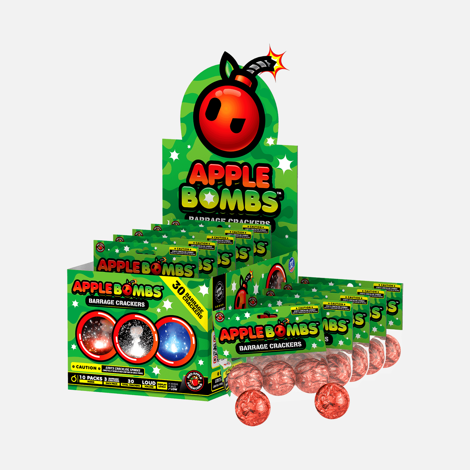 Apple Bombs™ Crackling Balls Barrage Firecrackers