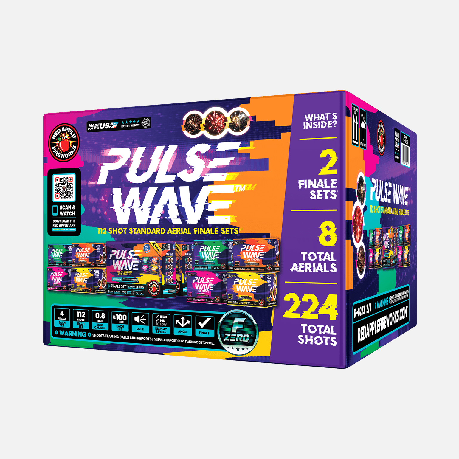 Pulse Wave™ 112-Shots Standard Aerial Finale Sets® Standard Finale Sets® (Up to 1200 Grams)