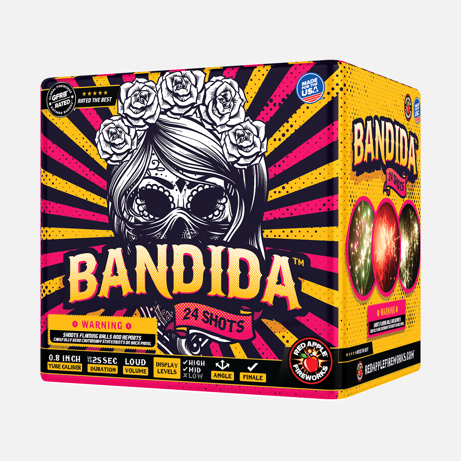 Calavera® Bandidos 48-Shots Standard Aerial Finale Sets® Standard Finale Sets® (Up to 1200 Grams)