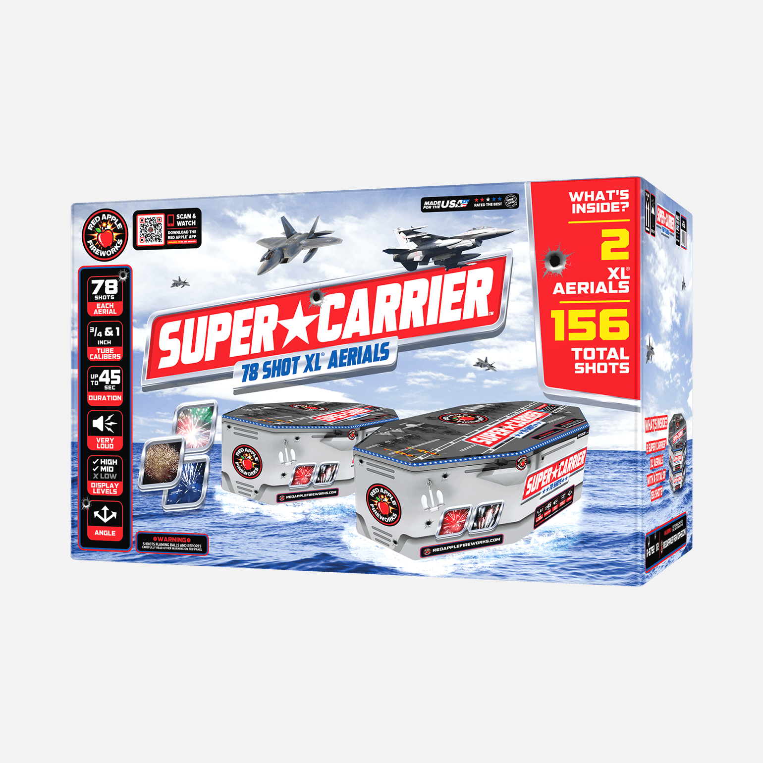 Super Carrier™ 78 Shots XL® Aerials XL® Aerial Cakes (Up to 500 Grams)