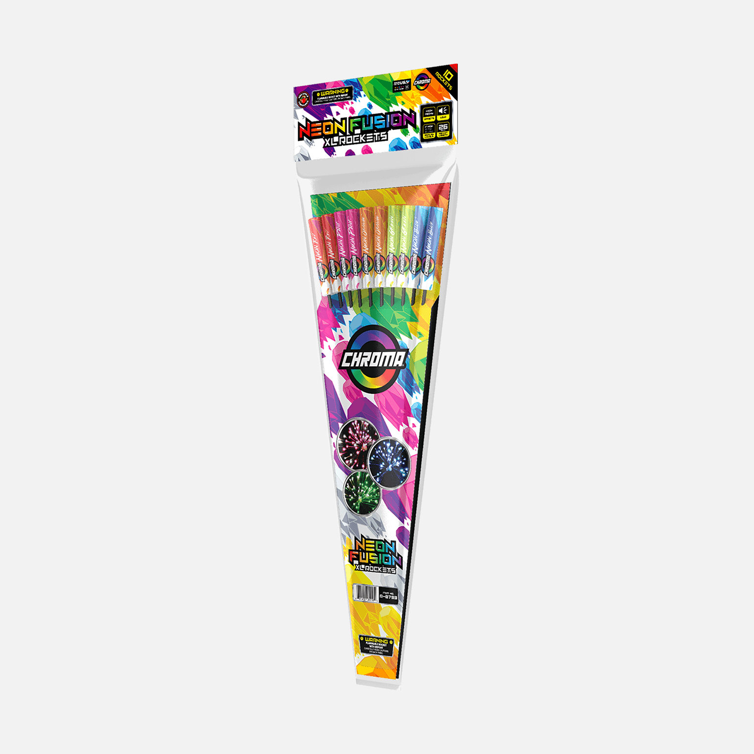 Neon Fusion® XL® Rocket Packs™ Large Rockets