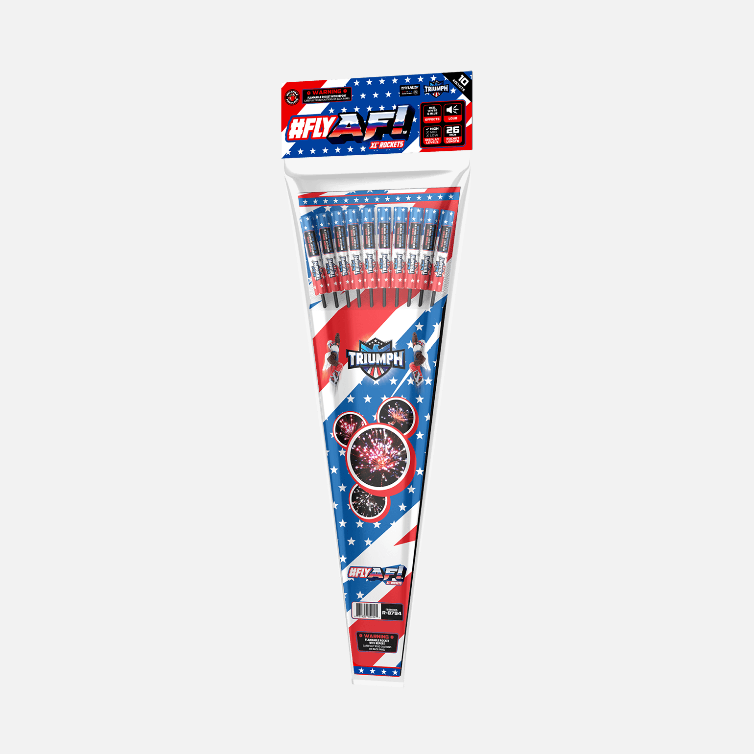 #flyAF™ Red, White & Blue XL® Rocket Packs™ Large Rockets