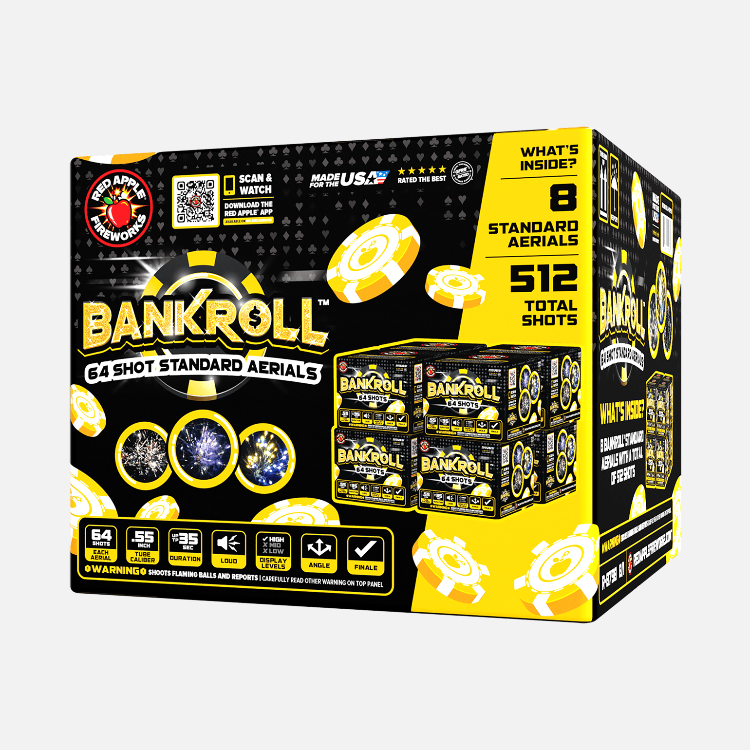 Bankroll™ 64 Shots Standard Aerial Standard Aerial Cakes (Up to 200 Grams)