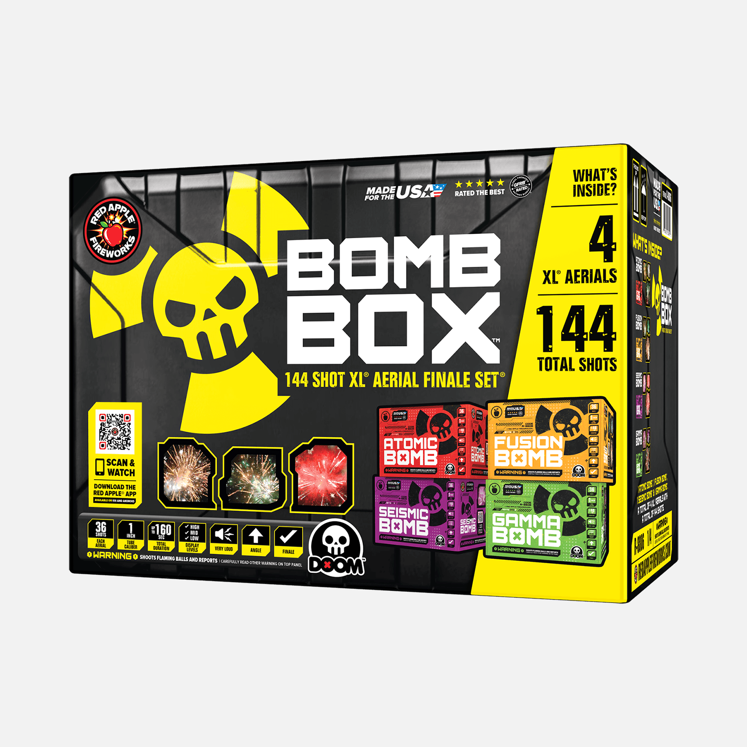 Bomb Box™ 144 Shots XL® Aerial Finale Set® XL® Finale Sets® (Up to 2000 Grams)