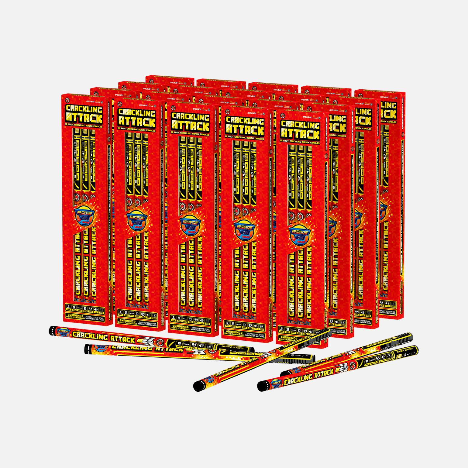 Crackling Attack™ 10 Shots Roman Candles Standard Roman Candles