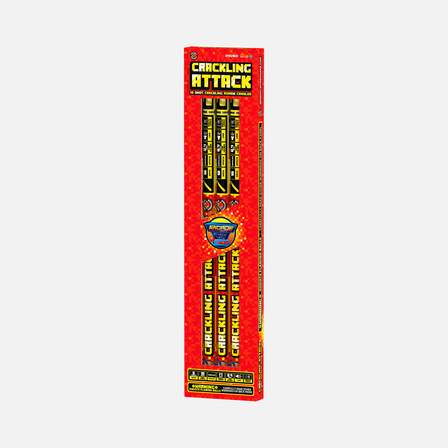 Crackling Attack™ 10 Shots Roman Candles Standard Roman Candles