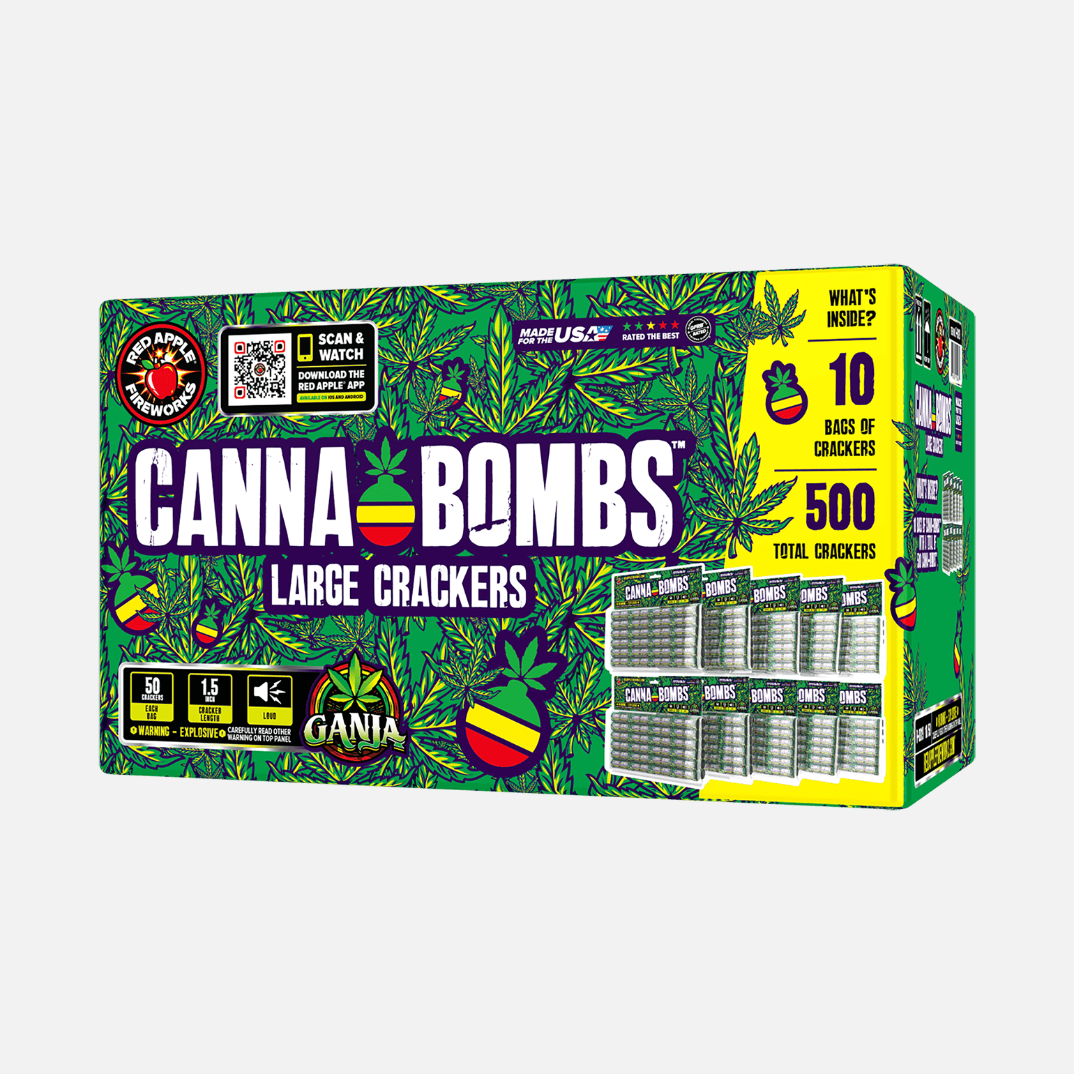 Canna-Bombs™ 50 Shot M-1000 Cracker Bag Style Single-Fuse Firecrackers