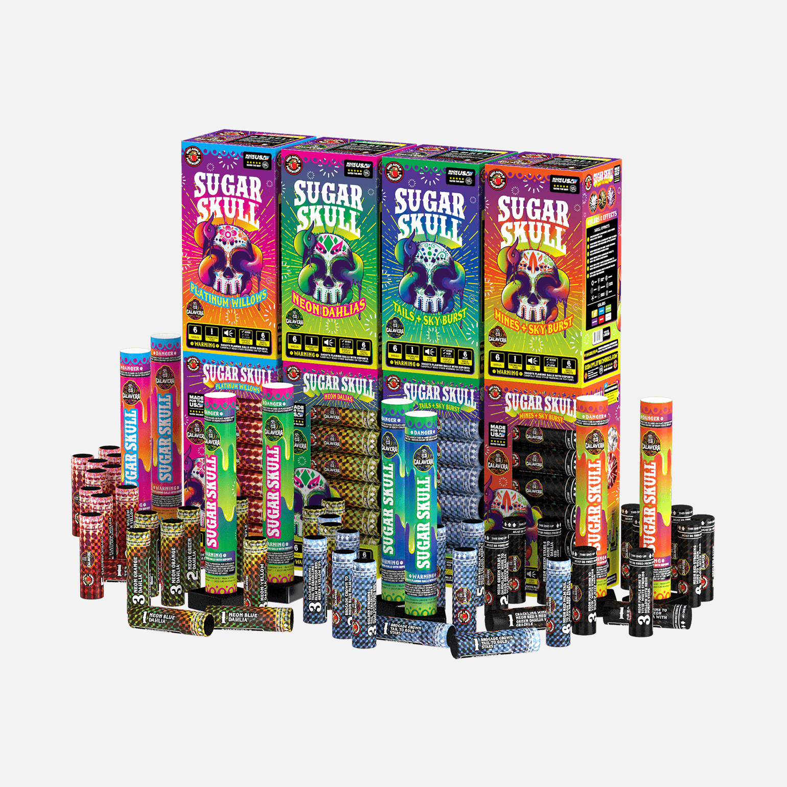 Sugar Skulls® 6 Shot 6 Inch XXL™ Canister Shells Canister Shell Kits