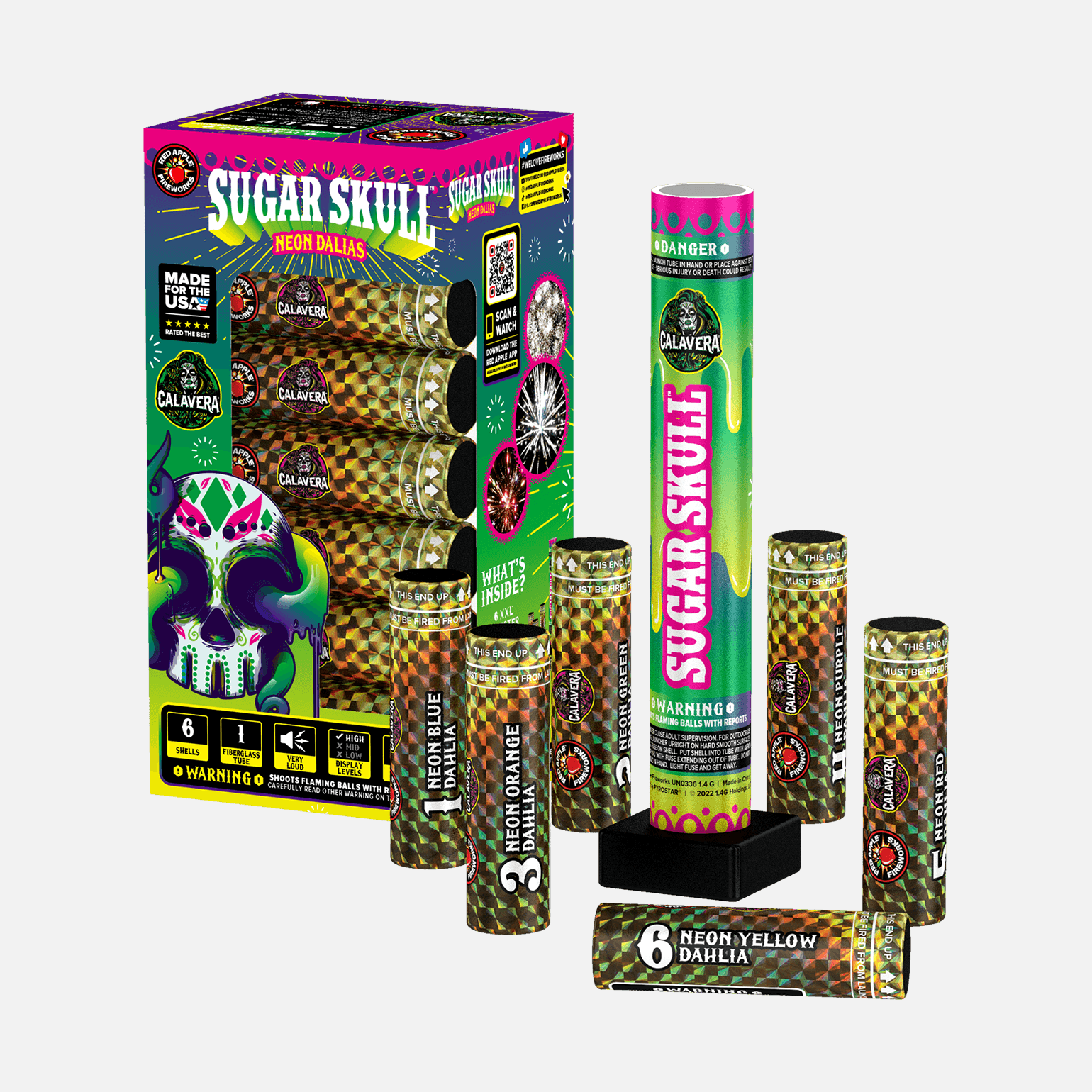 Sugar Skulls® 6 Shot 6 Inch XXL™ Canister Shells Canister Shell Kits