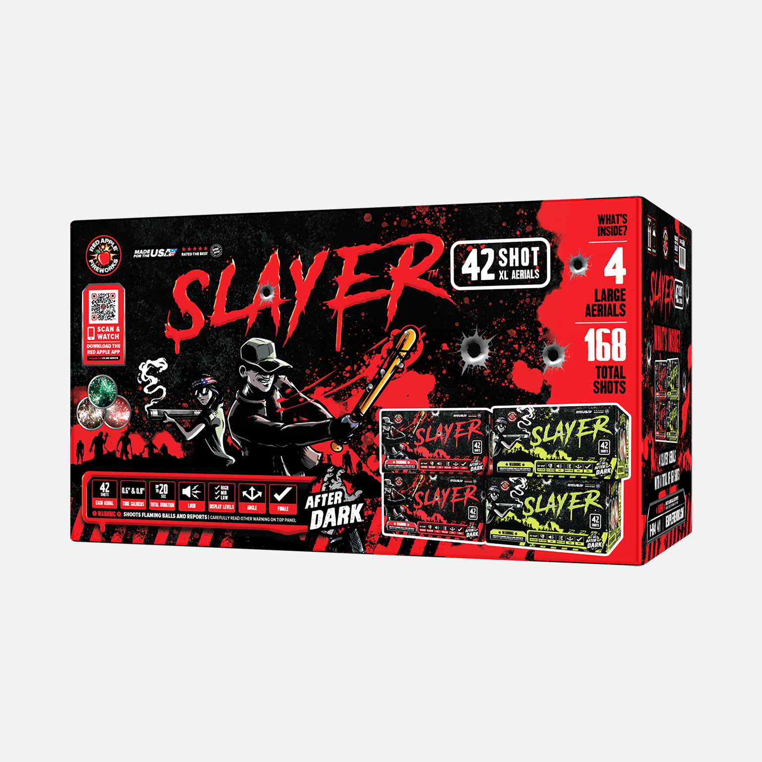 Slayer™ 42 Shots XL® Aerials XL® Aerial Cakes (Up to 500 Grams)