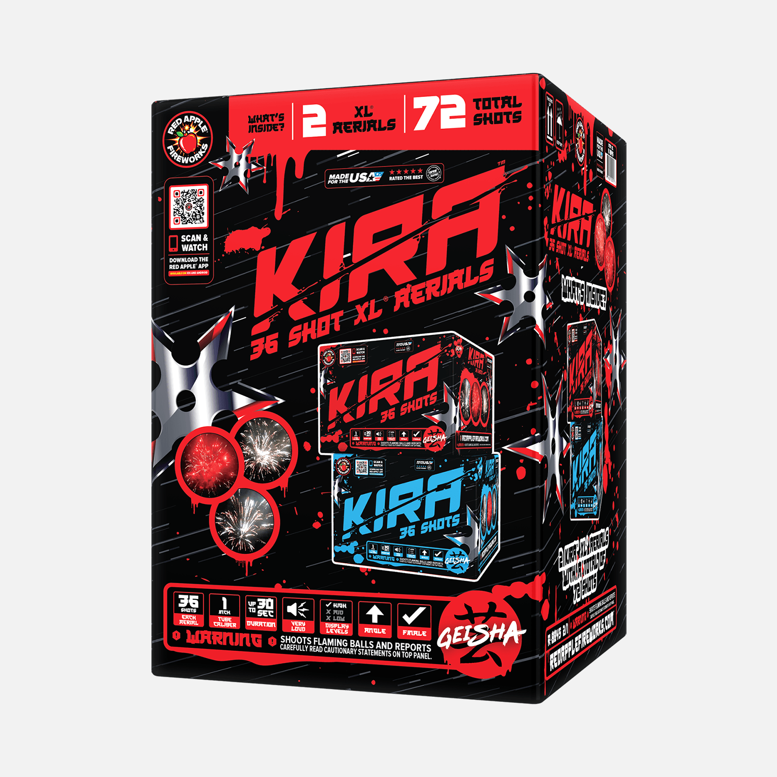 KIRA™ 36 Shots XL® Aerials XL® Aerial Cakes (Up to 500 Grams)