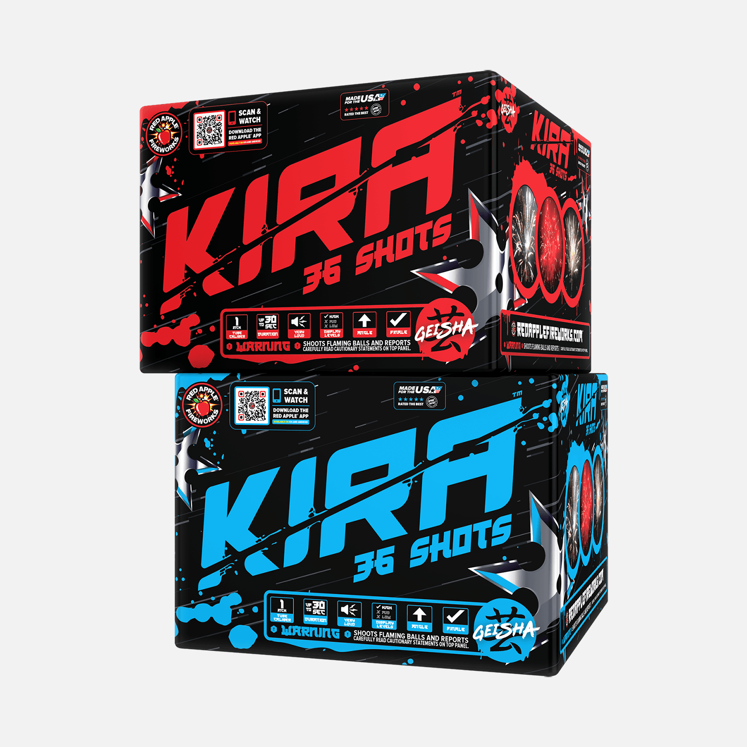 KIRA™ 36 Shots XL® Aerials XL® Aerial Cakes (Up to 500 Grams)