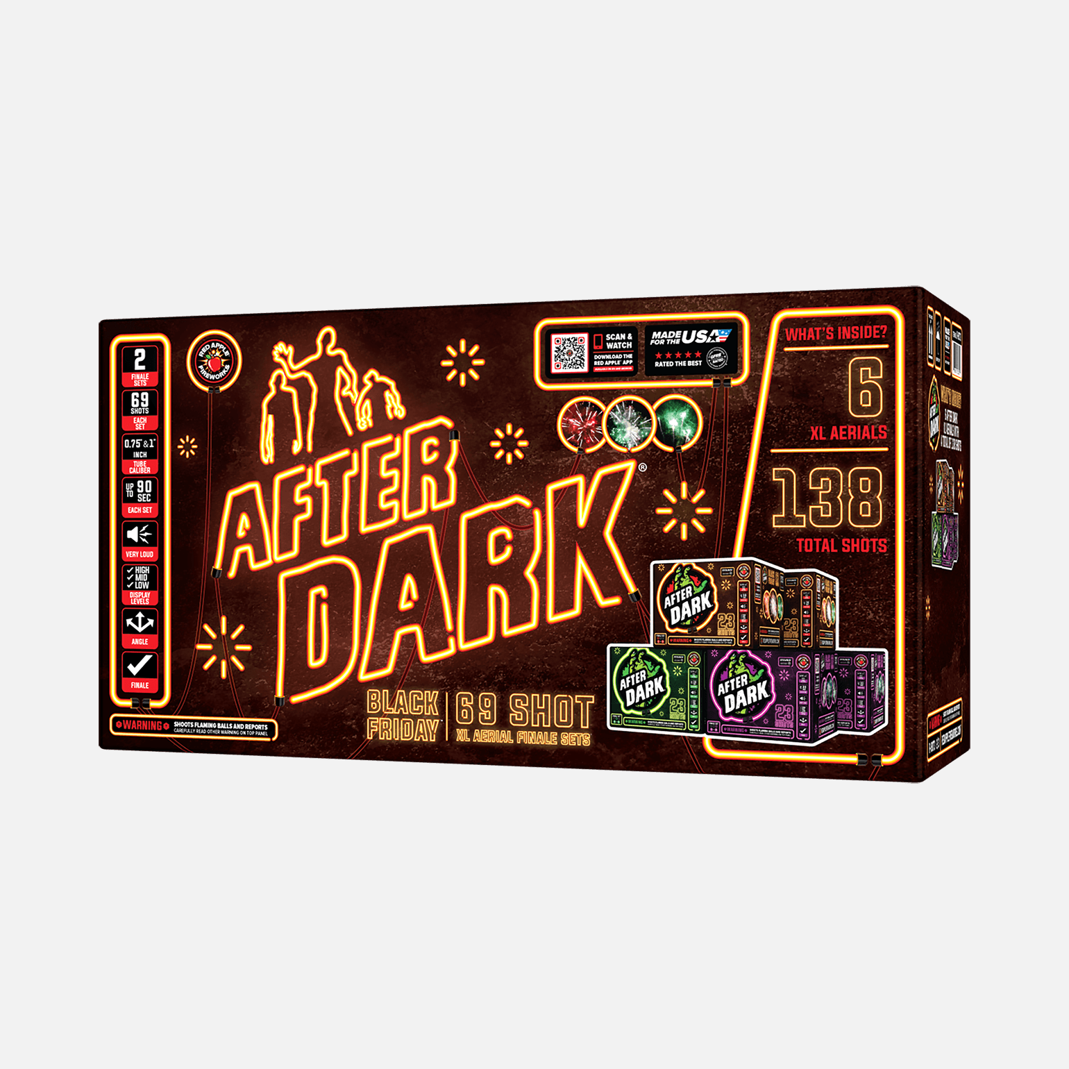 Black Friday After Dark® 69 Shots XL® Aerial Finale Set® XL® Finale Sets® (Up to 2000 Grams)