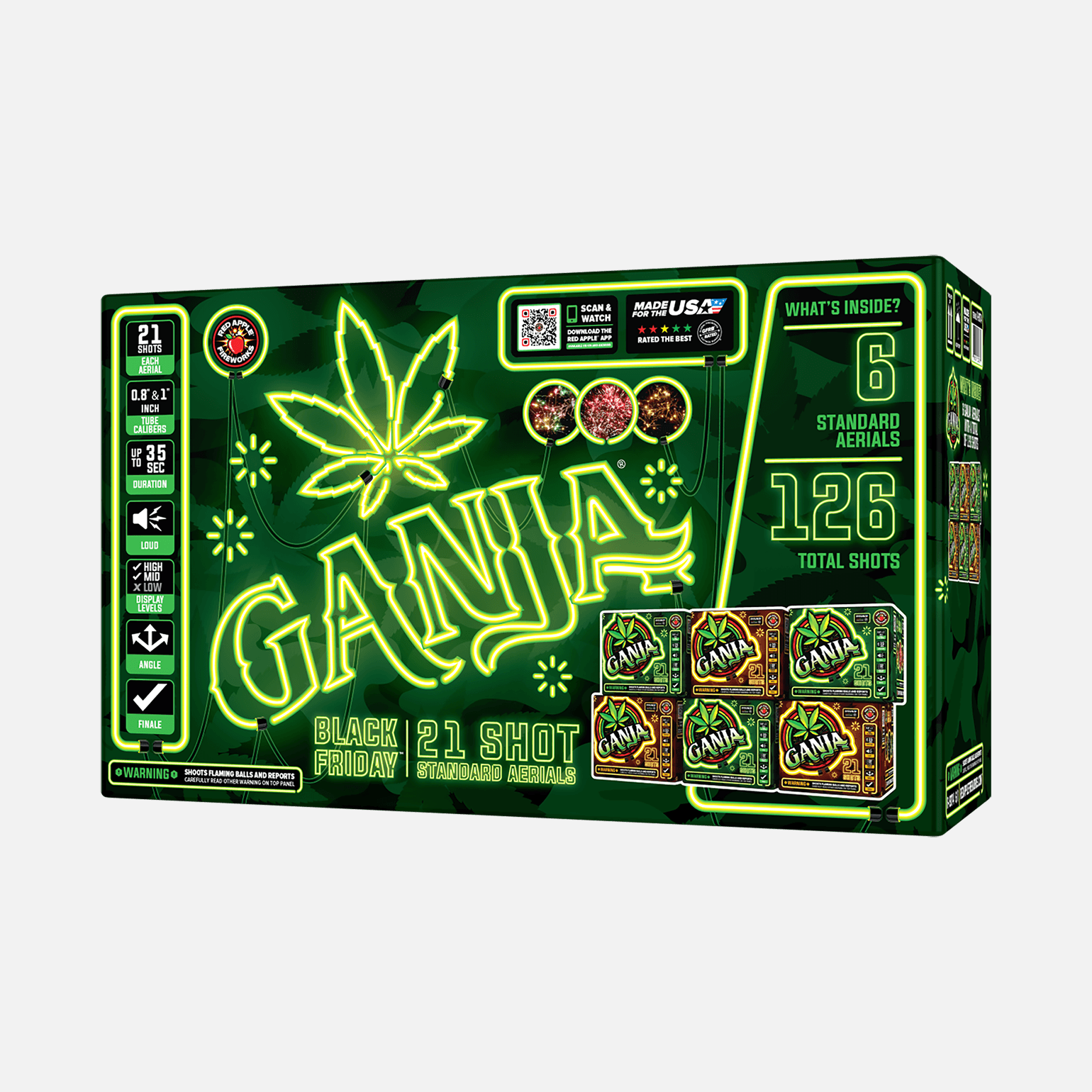 Black Friday Ganja® 21 Shots Standard Aerials Standard Aerial Cakes (Up to 200 Grams)