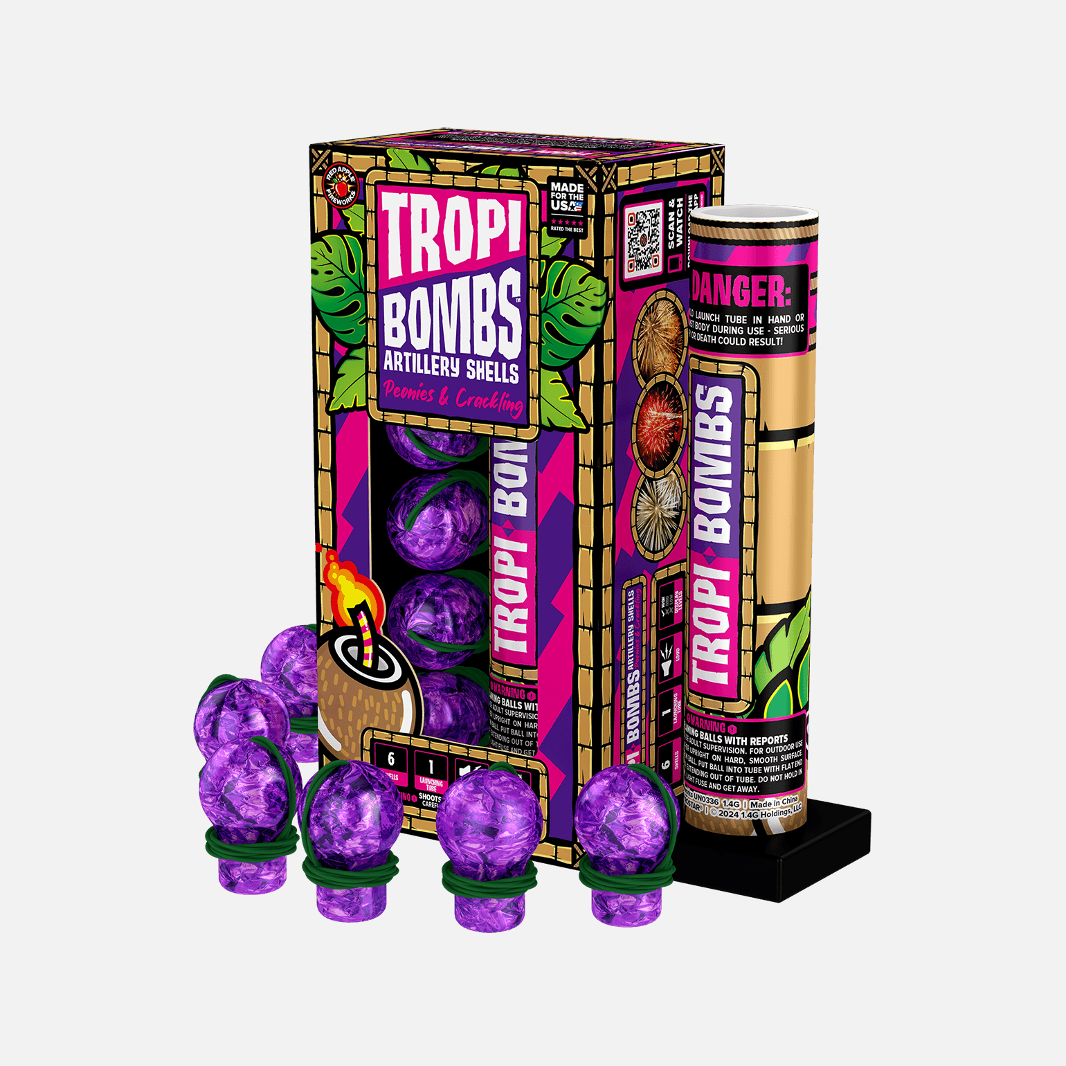 Tropi-Bombs 6 Shot Special Effect Artillery Shells Ball Shell Kits