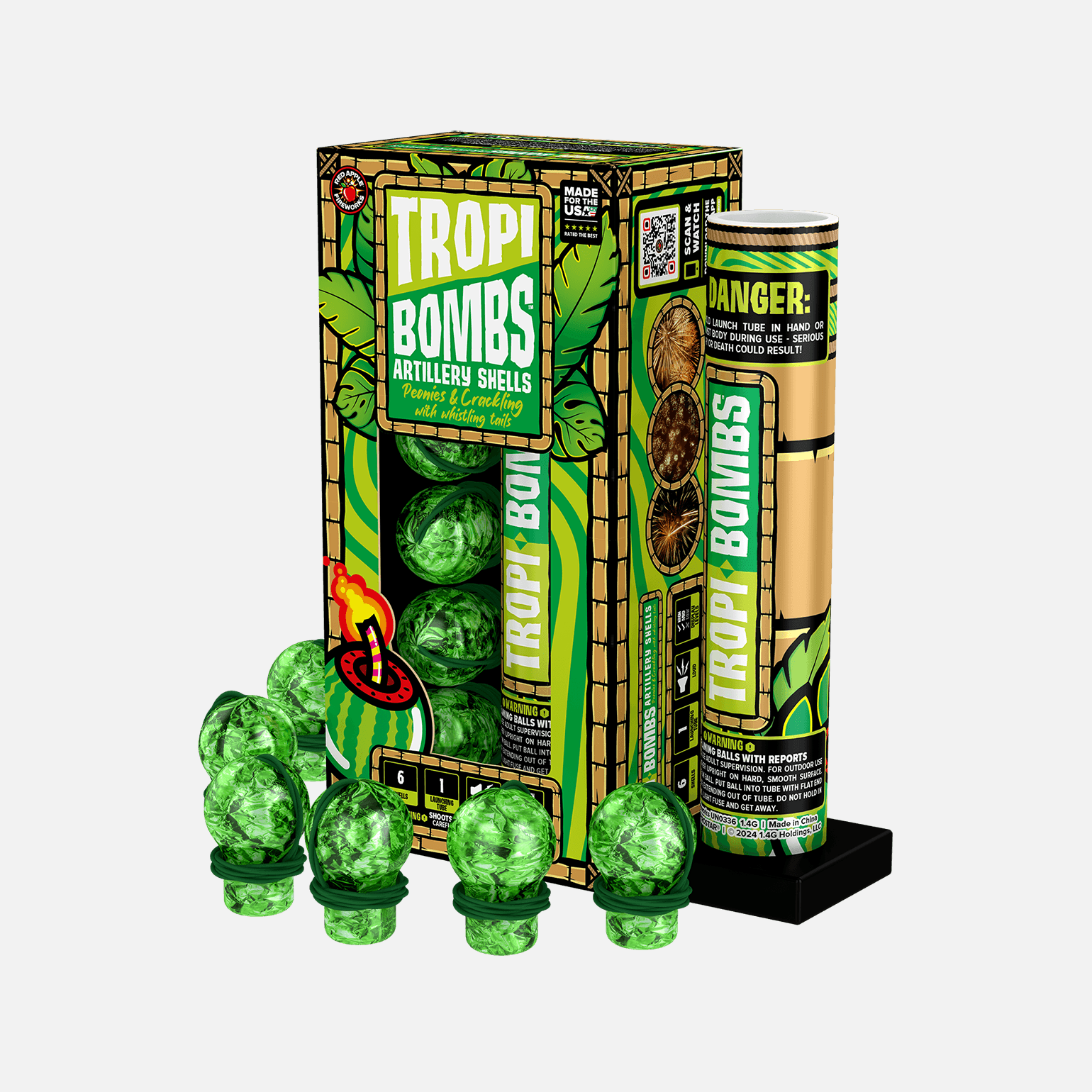 Tropi-Bombs 6 Shot Special Effect Artillery Shells Ball Shell Kits