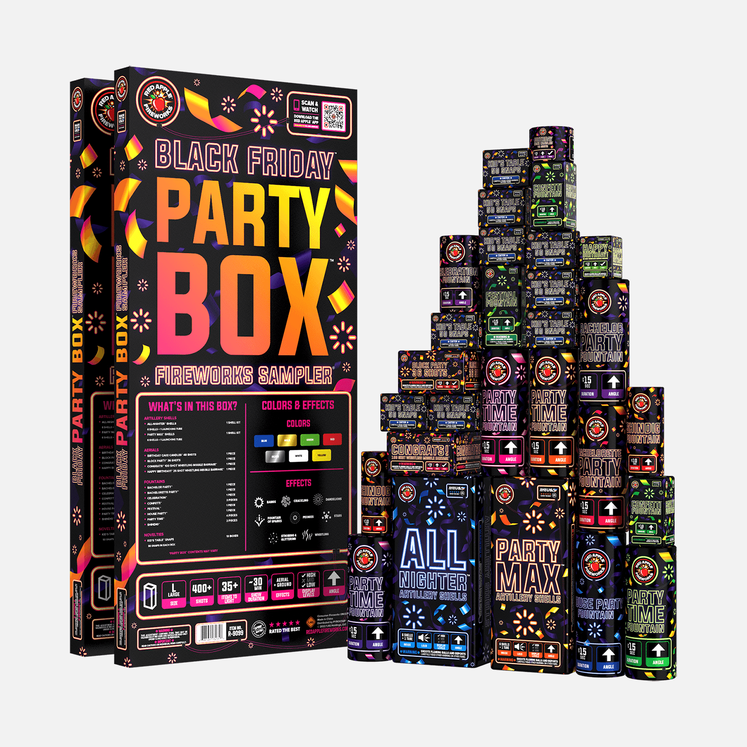 Black Friday Party Box 400 Shot Fireworks Samplers® Sky Show Samplers®