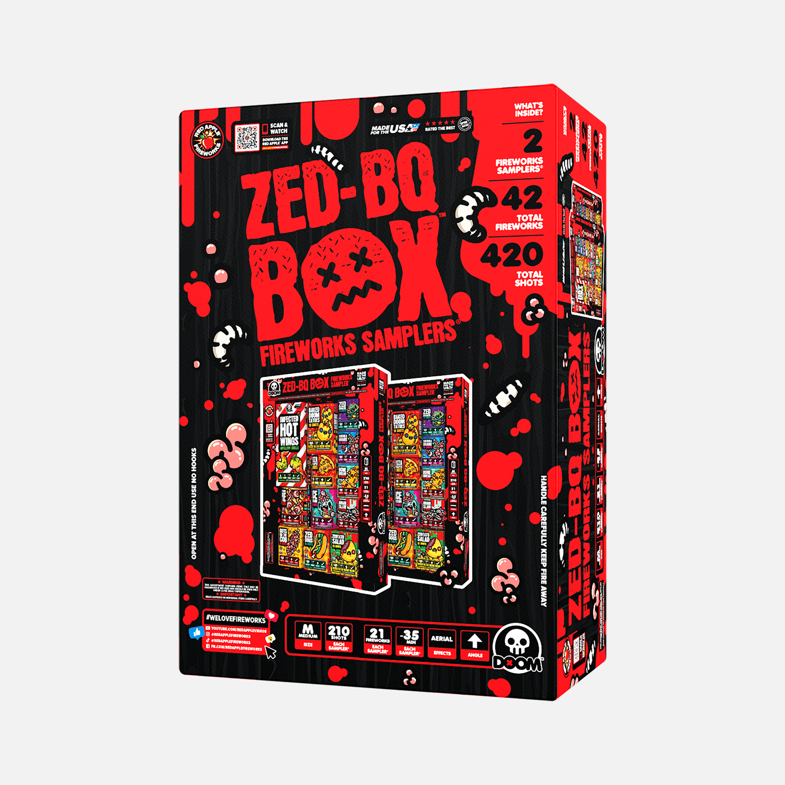 Zed-BQ™ BOX 210 Shot Fireworks Sampler® Sky Show Samplers®