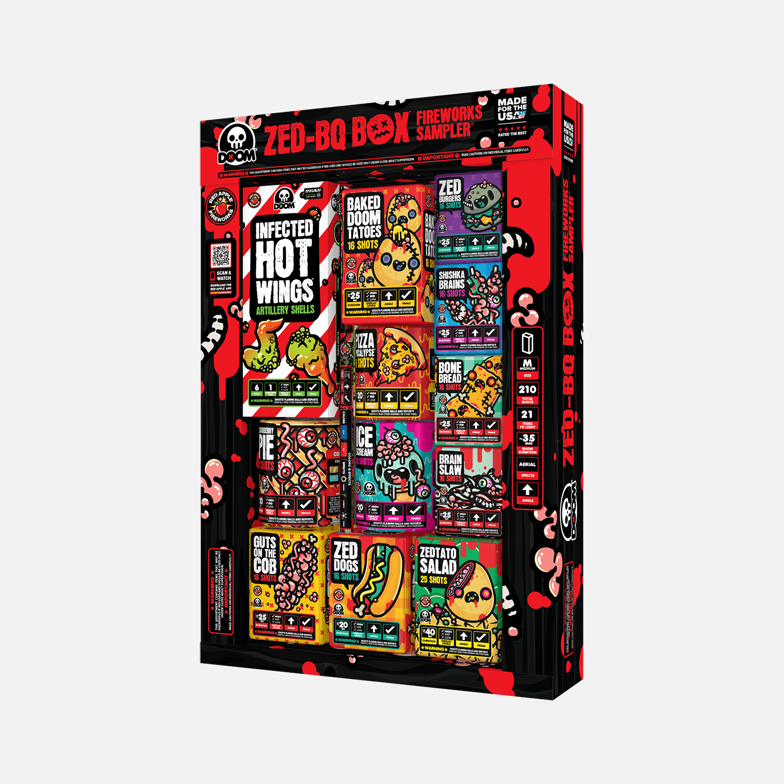 Zed-BQ™ BOX 210 Shot Fireworks Sampler® Sky Show Samplers®