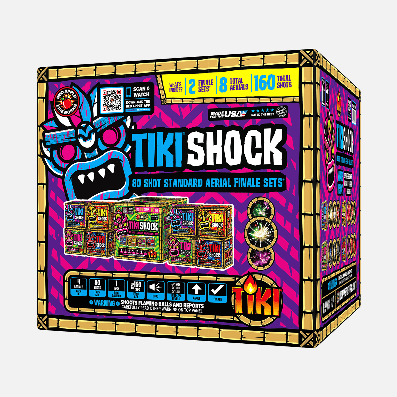 Tiki® Shock! 80 Shot Standard Aerial Finale Set® Standard Finale Sets® (Up to 1200 Grams)