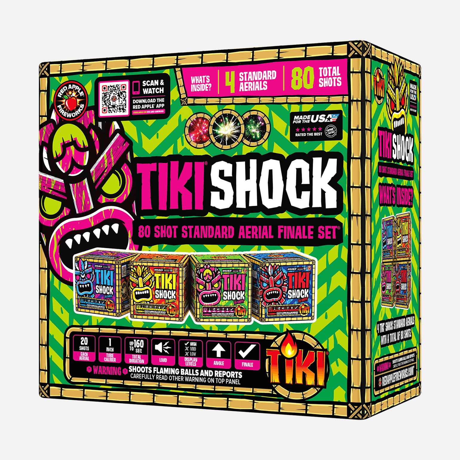 Tiki® Shock! 80 Shot Standard Aerial Finale Set® Standard Finale Sets® (Up to 1200 Grams)